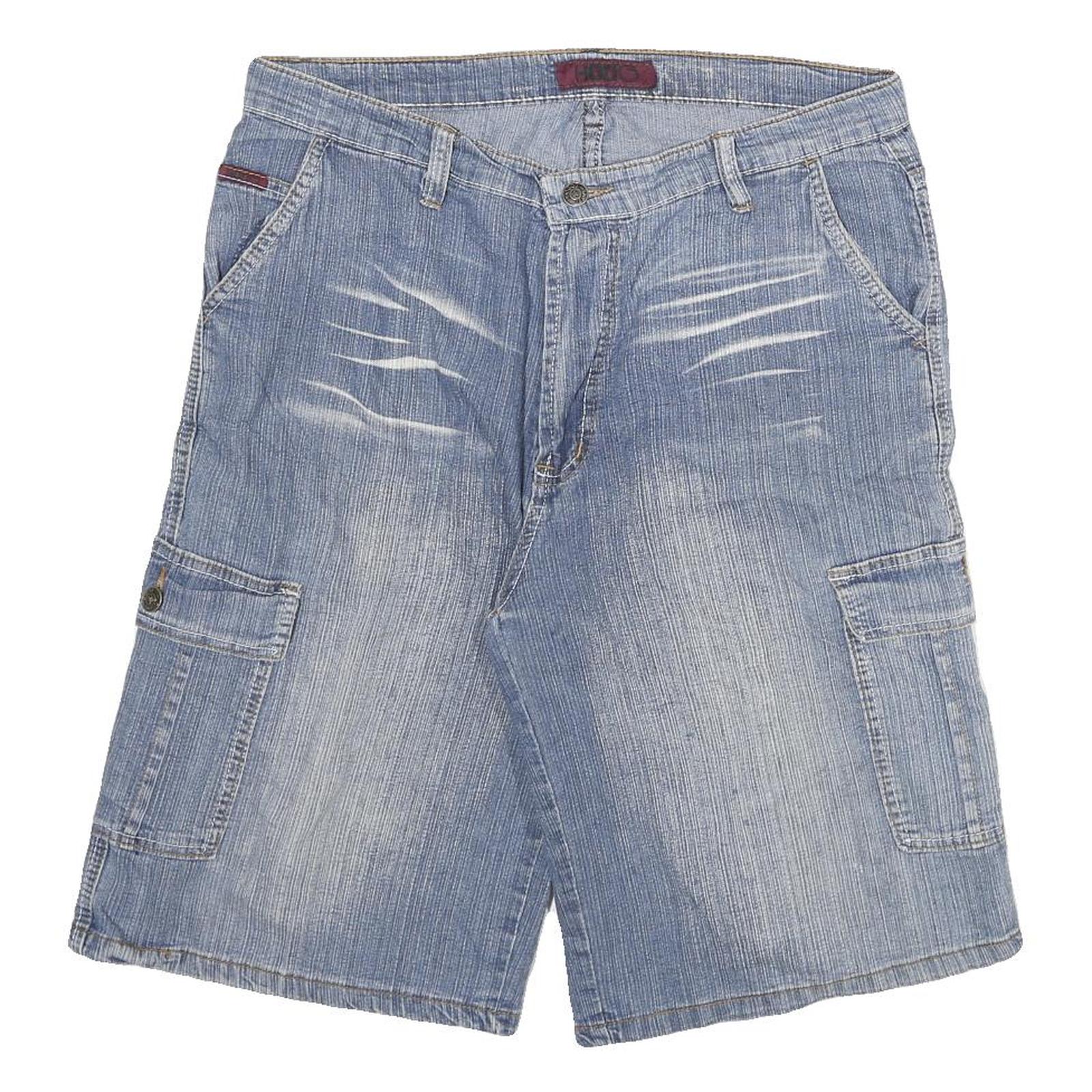 Mens Cotton Blend Blue Casual Cargo Shorts XL W32 Pocket Design Comfortable Fit Refurbished - N/A refurbished available on Cerqular