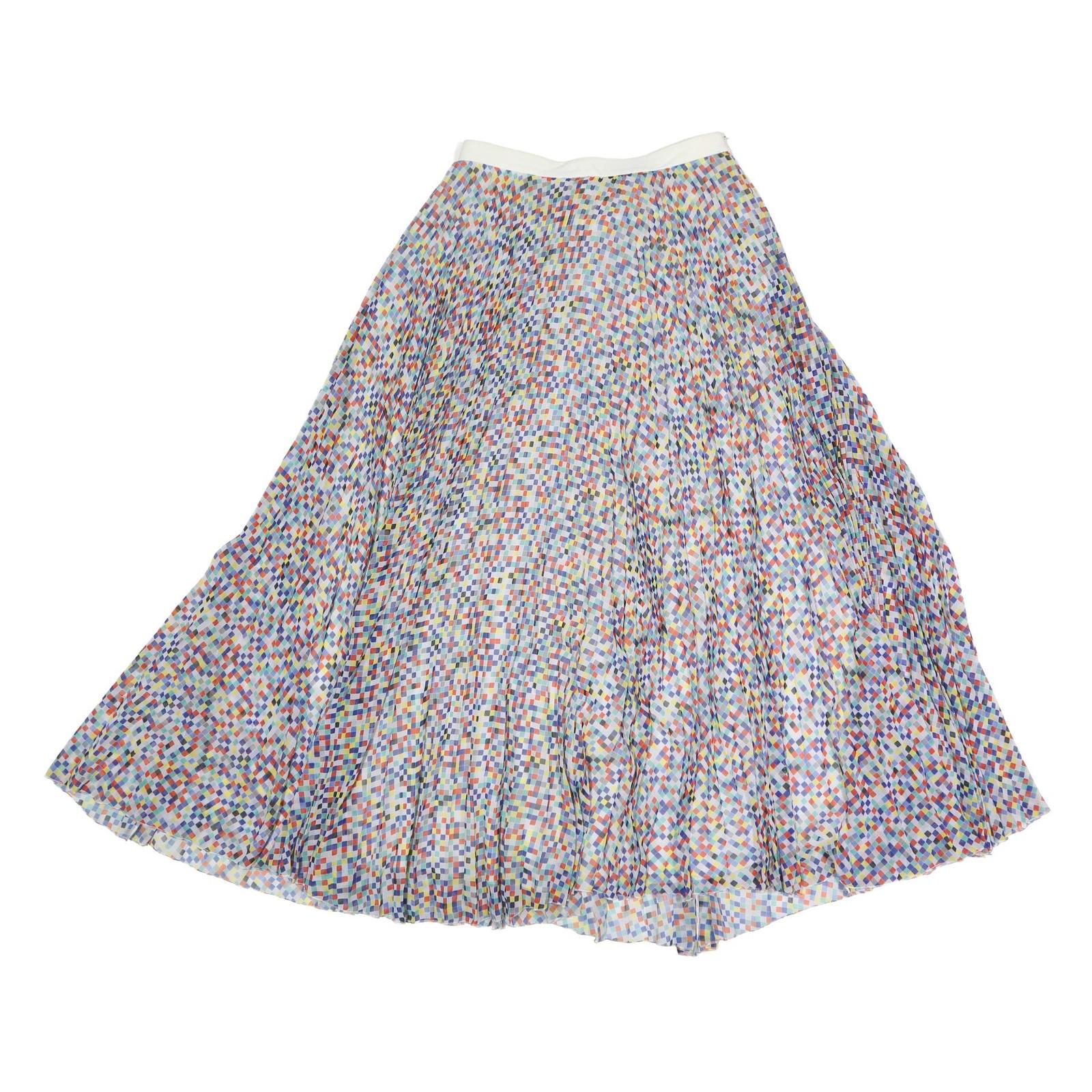 BOSS HUGO BOSS Womens Multi-Colour Flare Midi Polyester Pleated Skirt M Elegant Refurbished - N/A refurbished available on Cerqular