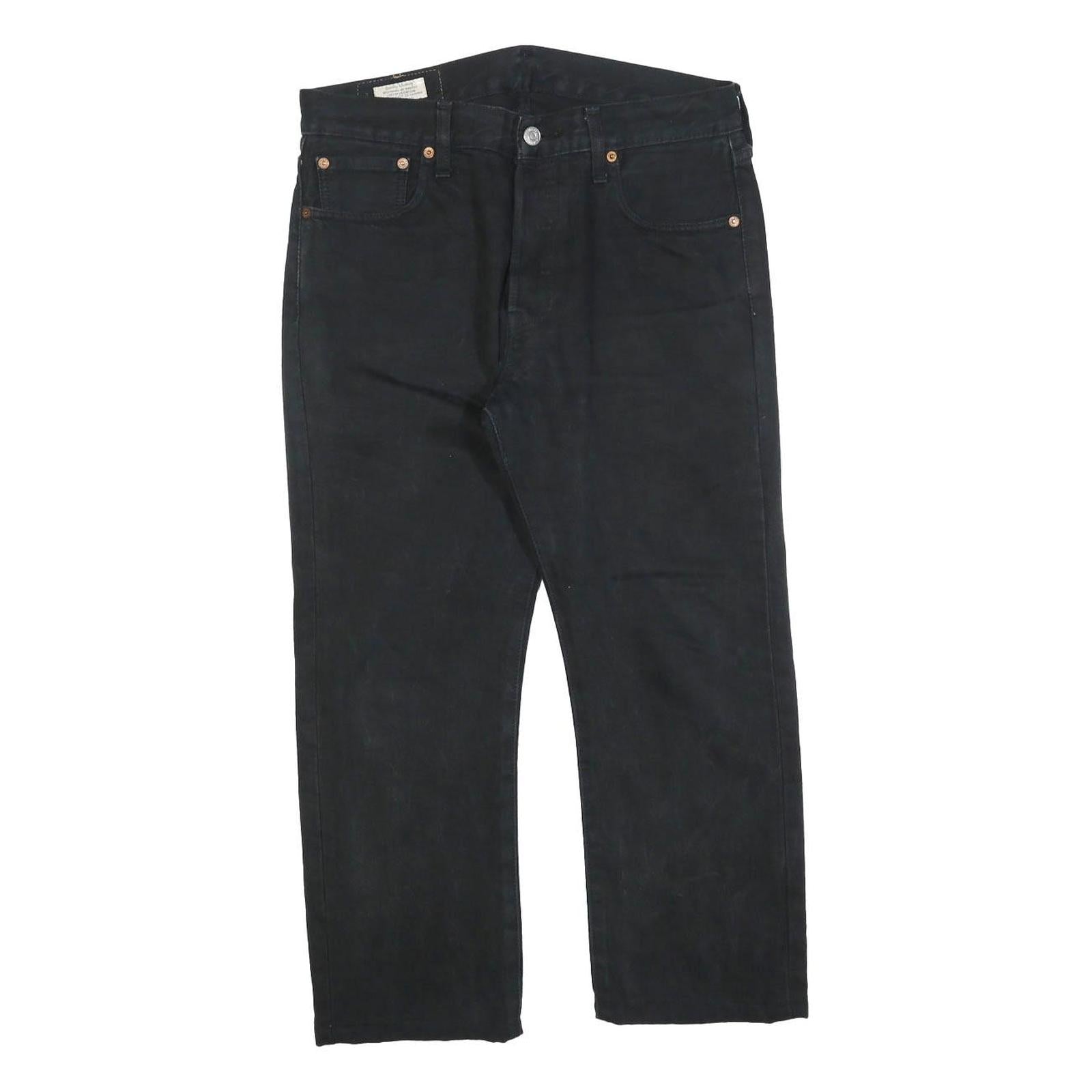 LEVI'S 501 Mens Jeans Black Regular Straight Denim Raw W30 L23 Classic Button Refurbished - N/A refurbished available on Cerqular