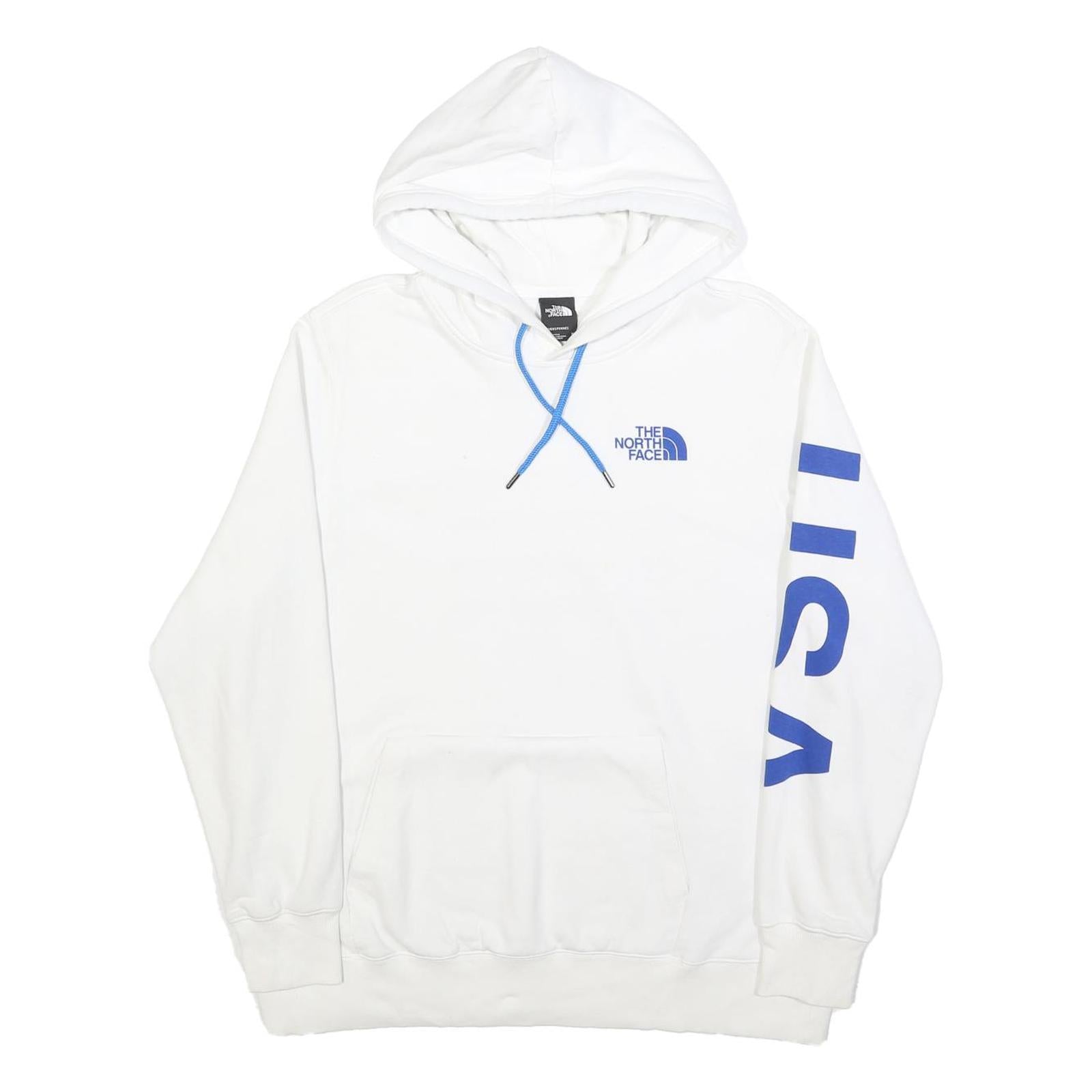 THE NORTH FACE Womens White & Blue Printed Pullover Hoodie XL USA Flag Graphic Refurbished - N/A refurbished available on Cerqular
