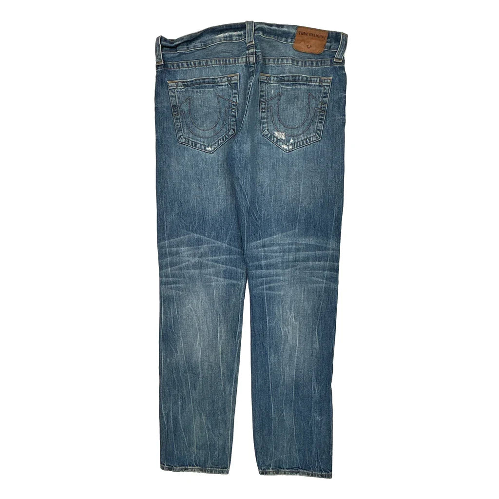True Religion Jeans - 36W 31L Blue Cotton Refurbished - Thrifted (note: this is a term often used to describe second- refurbished available on Cerqular