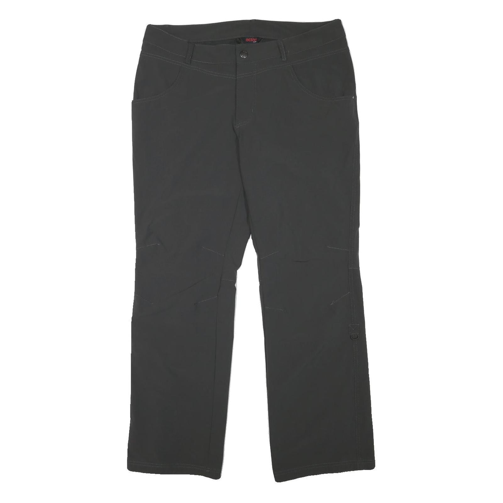 ACTIVE Mens Polyester Blend Black Regular Fit Straight Leg Trousers W36 L30 Zip Refurbished - N/A refurbished available on Cerqular