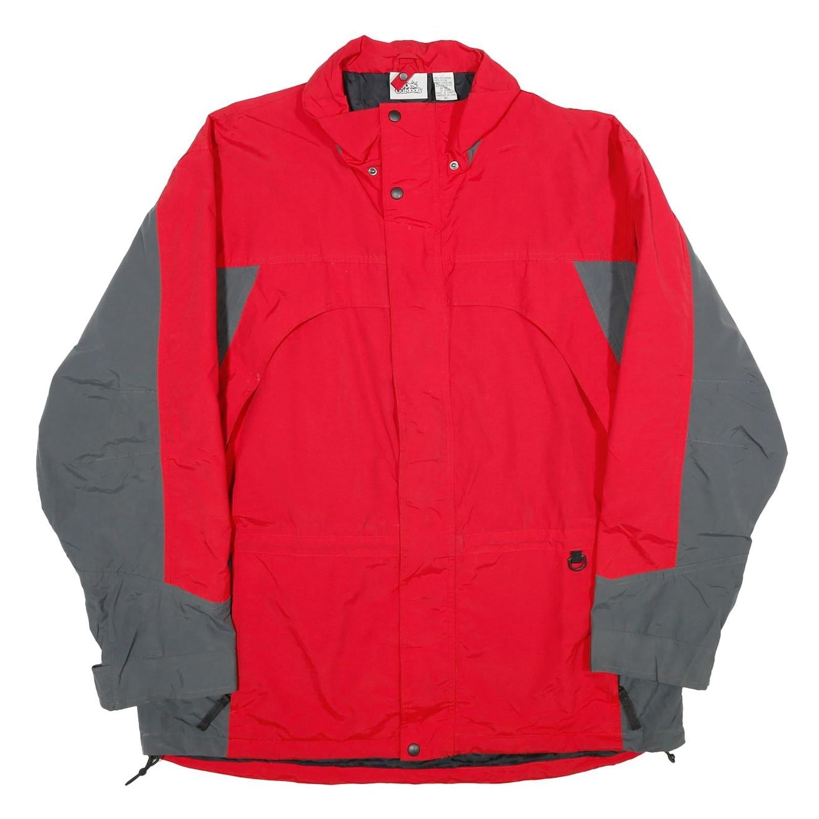 JOE'S OUTDOOR Mens Red & Grey Outdoor Jacket XL Nylon Plain Zip Long Sleeve Refurbished - N/A refurbished available on Cerqular