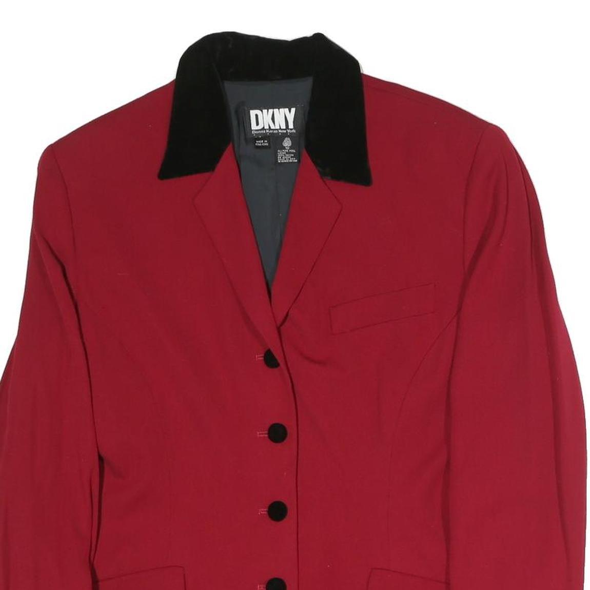 Buy DKNY Womens Red & Black Classic Tailored Rayon Jacket UK 10 Button Collar Refurbished - $74.09 DKNY Womens Red & Black Classic Tailored Rayon Jacket UK 10 Button Collar Refurbished - N/A refurbished available on Cerqular