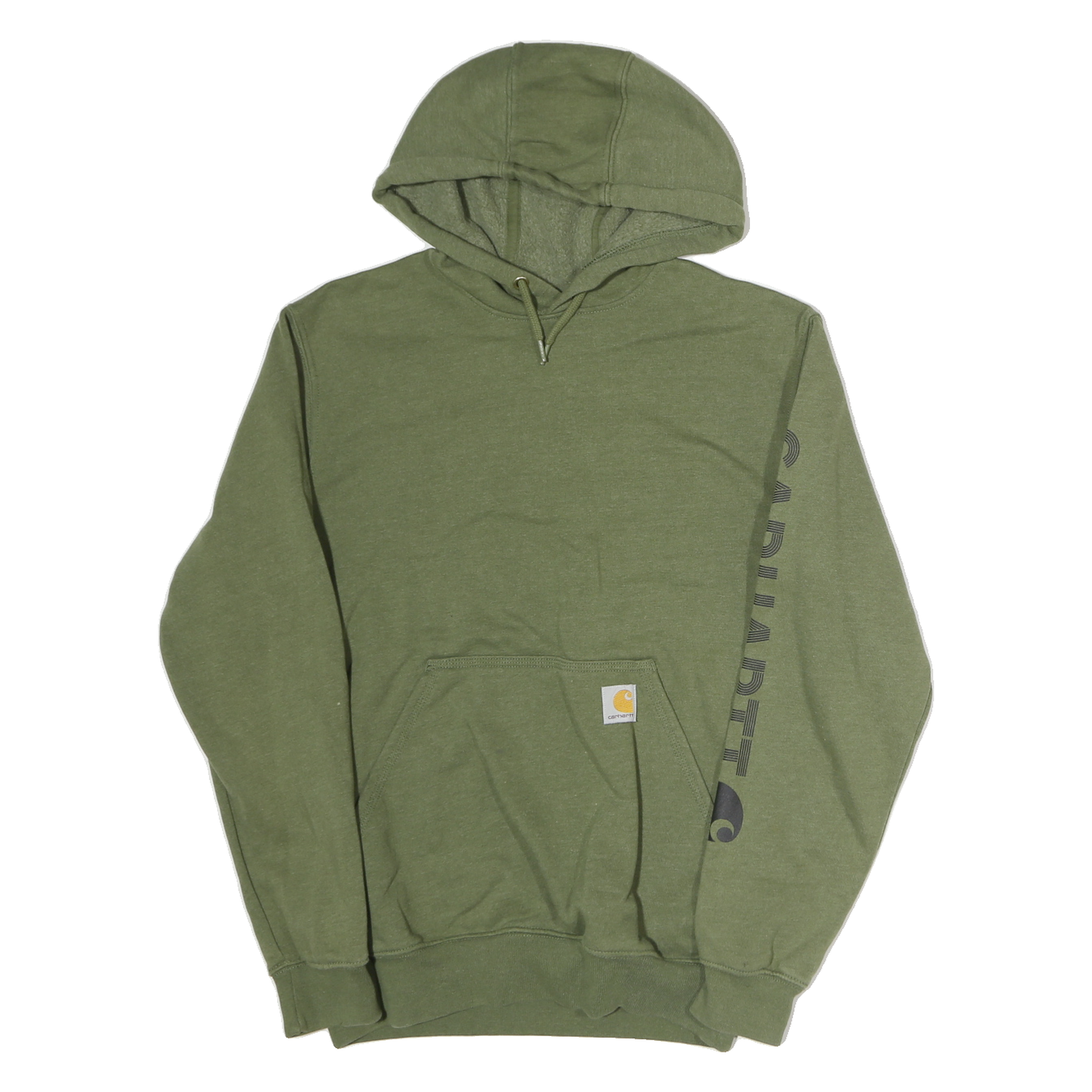 CARHARTT Mens Green Hoodie S Printed Logo Cotton Pullover Drawstring Hood Refurbished - N/A refurbished available on Cerqular