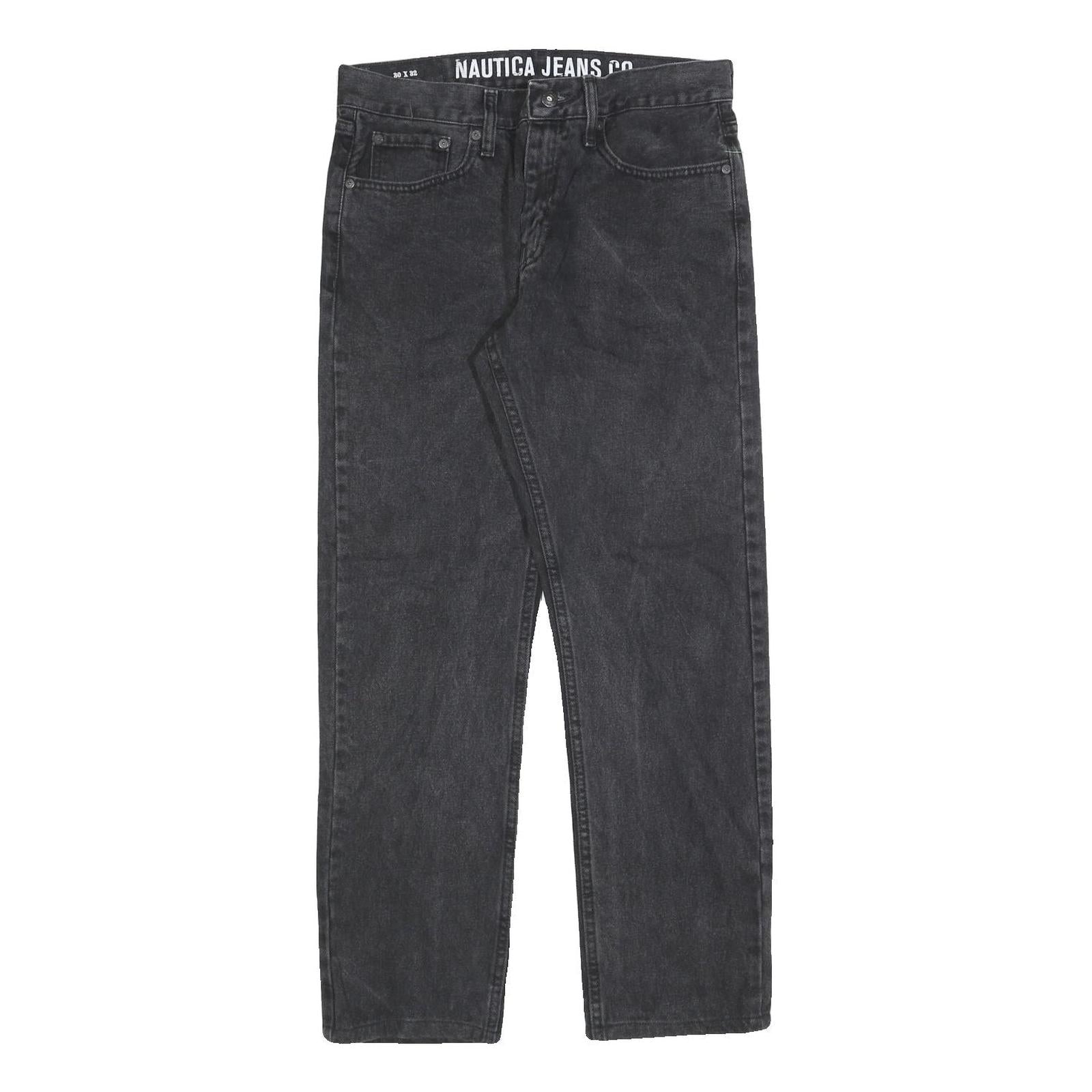 NAUTICA Mens Jeans Black Regular Straight Denim Medium W30 L32 Classic Fit Zip Refurbished - N/A refurbished available on Cerqular