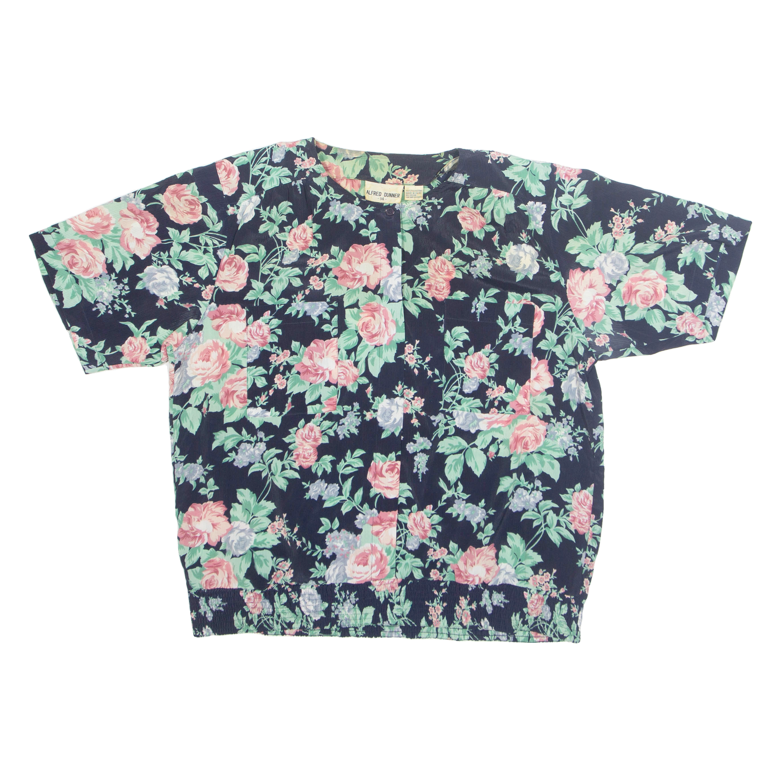 ALFRED DUNNER Womens Printed Shirt Black Collared Floral M Refurbished - N/A refurbished available on Cerqular