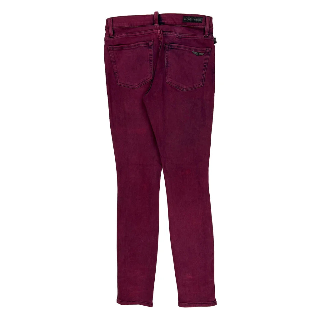 Buy Rock & Republic Skinny Jeans - 29W UK 8 Red Cotton Blend Refurbished - $46.89 Rock & Republic Skinny Jeans - 29W UK 8 Red Cotton Blend Refurbished - Thrifted (note: this is a term often used to describe second- refurbished available on Cerqular