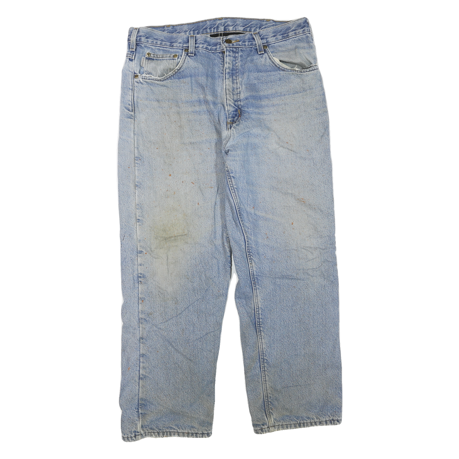 CARHARTT Mens Regular Fit Blue Denim Jeans W36 L30 Casual Cotton Blend Zip Refurbished - N/A refurbished available on Cerqular