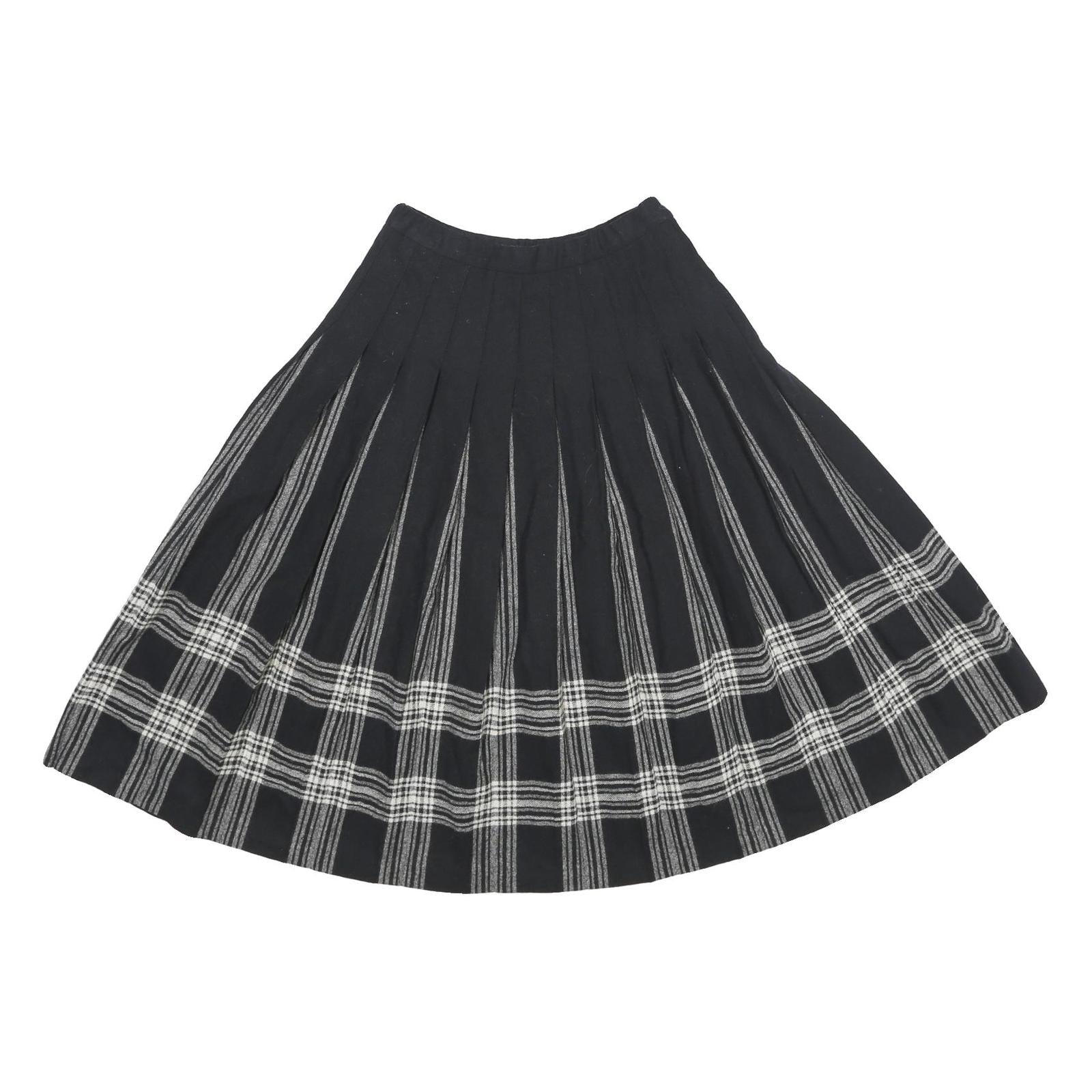 PENDLETON Womens Black Wool Pleated Midi Woven Skirt XS Classic Checked Design Refurbished - N/A refurbished available on Cerqular