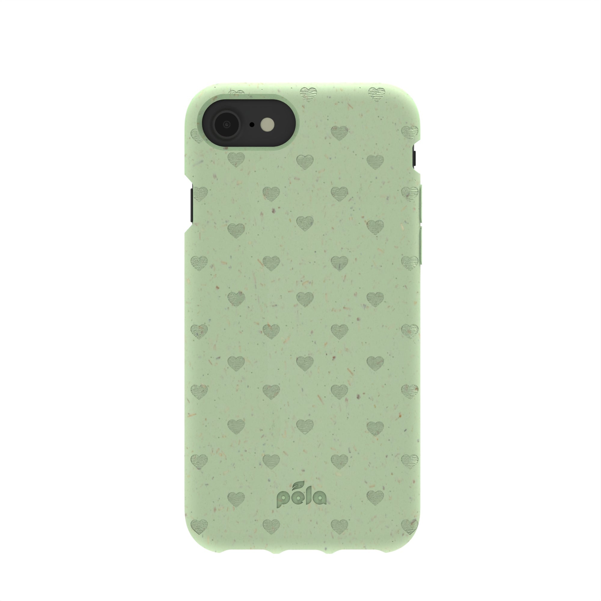 Sage Green Hearts iPhone 6/6s/7/8/SE Case Refurbished - Pela Case refurbished available on Cerqular