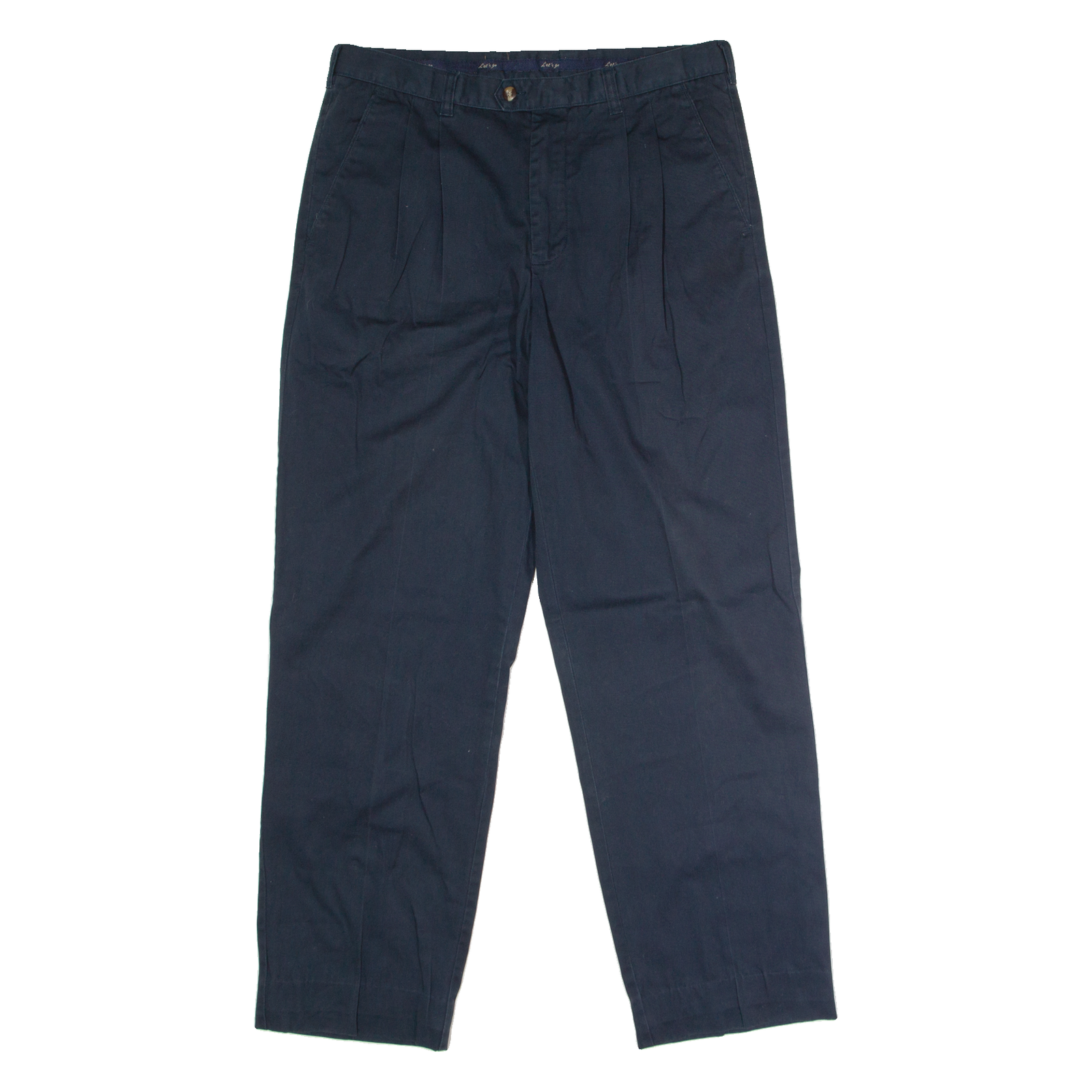 LET'S GO Pleated Mens Trousers Blue Regular Straight W34 L30 Refurbished - N/A refurbished available on Cerqular