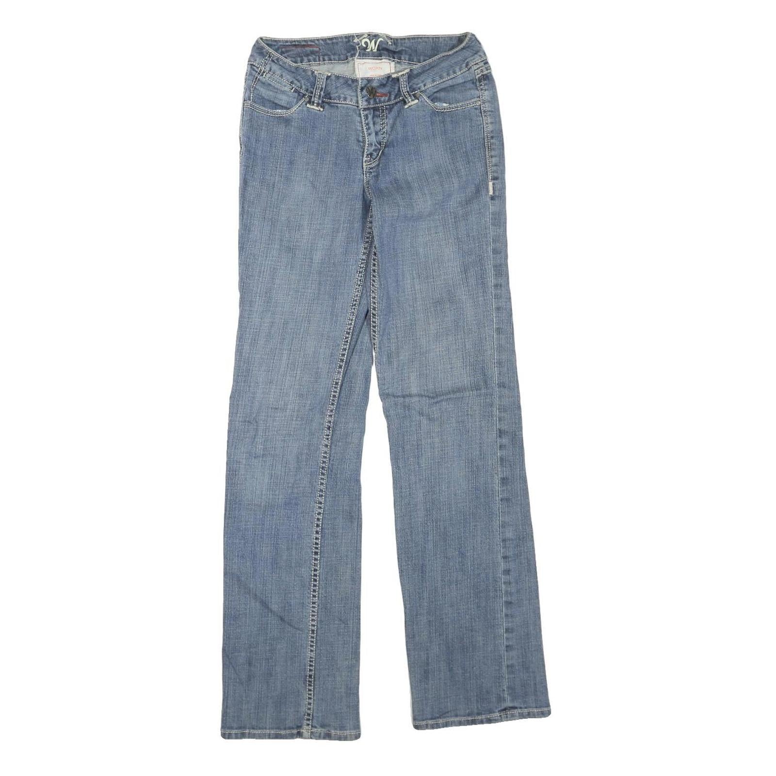WORN Womens Regular Fit Blue Denim Jeans W28 L33 Classic Cotton Blend Zip Refurbished - N/A refurbished available on Cerqular