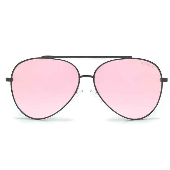 Megan - Rosegold Metal Aviator Sunglasses | Color: Black - Rose Gold | Size: OS Refurbished - N/A refurbished available on Cerqular