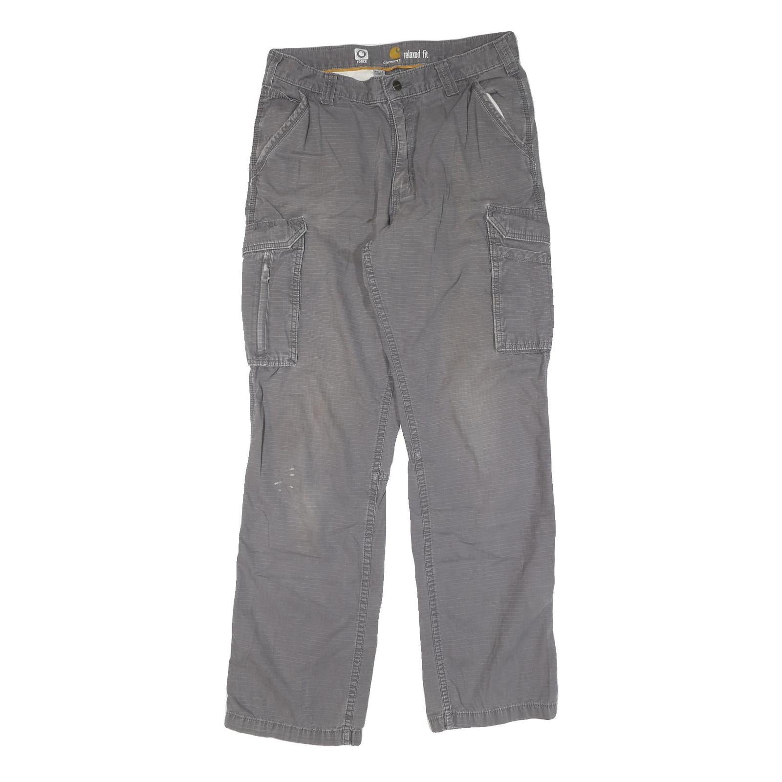 CARHARTT Mens Cotton Grey Regular Fit Straight Leg Trousers W34 L34 Workwear Refurbished - N/A refurbished available on Cerqular