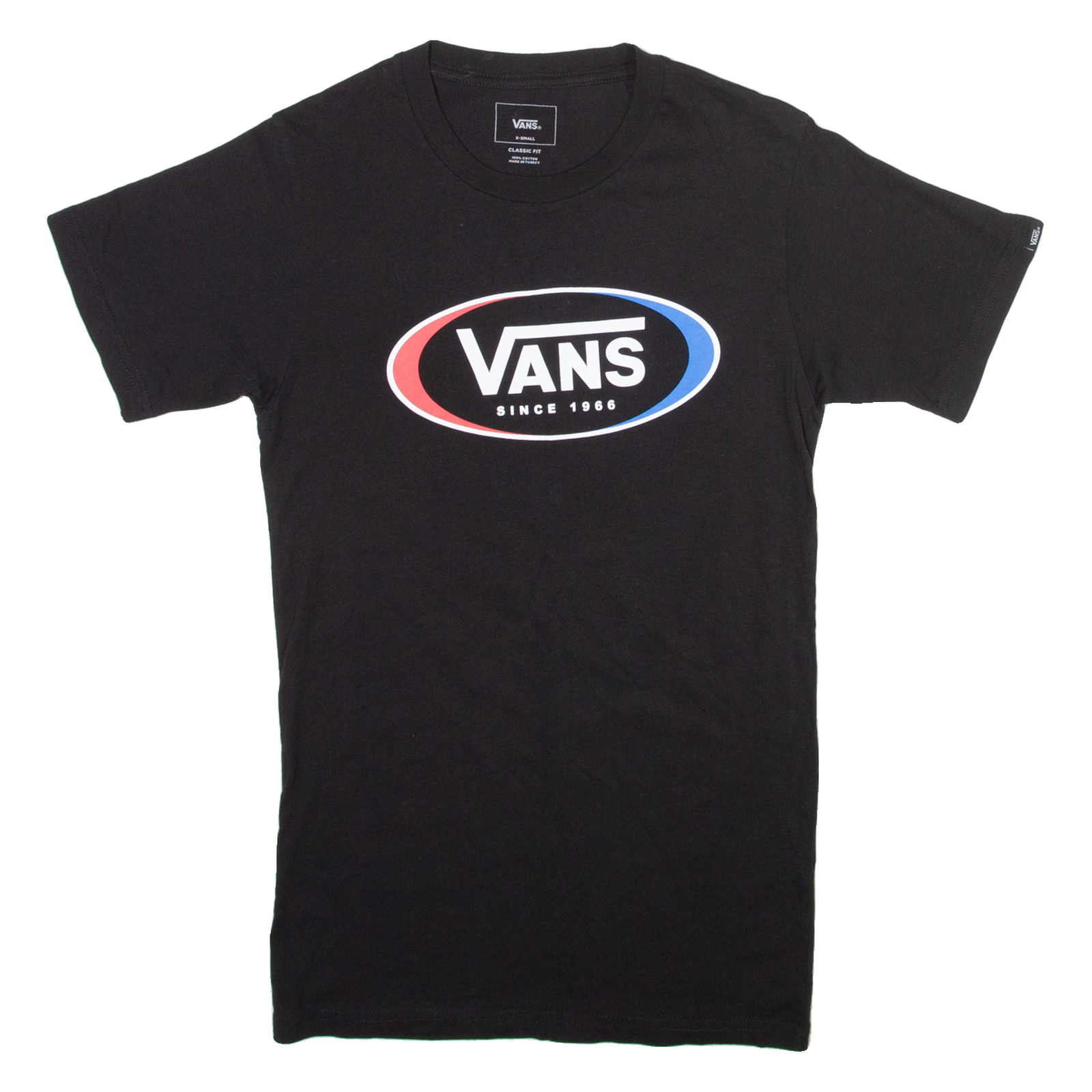 VANS Mens T-Shirt Black Crew Neck XS Refurbished - N/A refurbished available on Cerqular