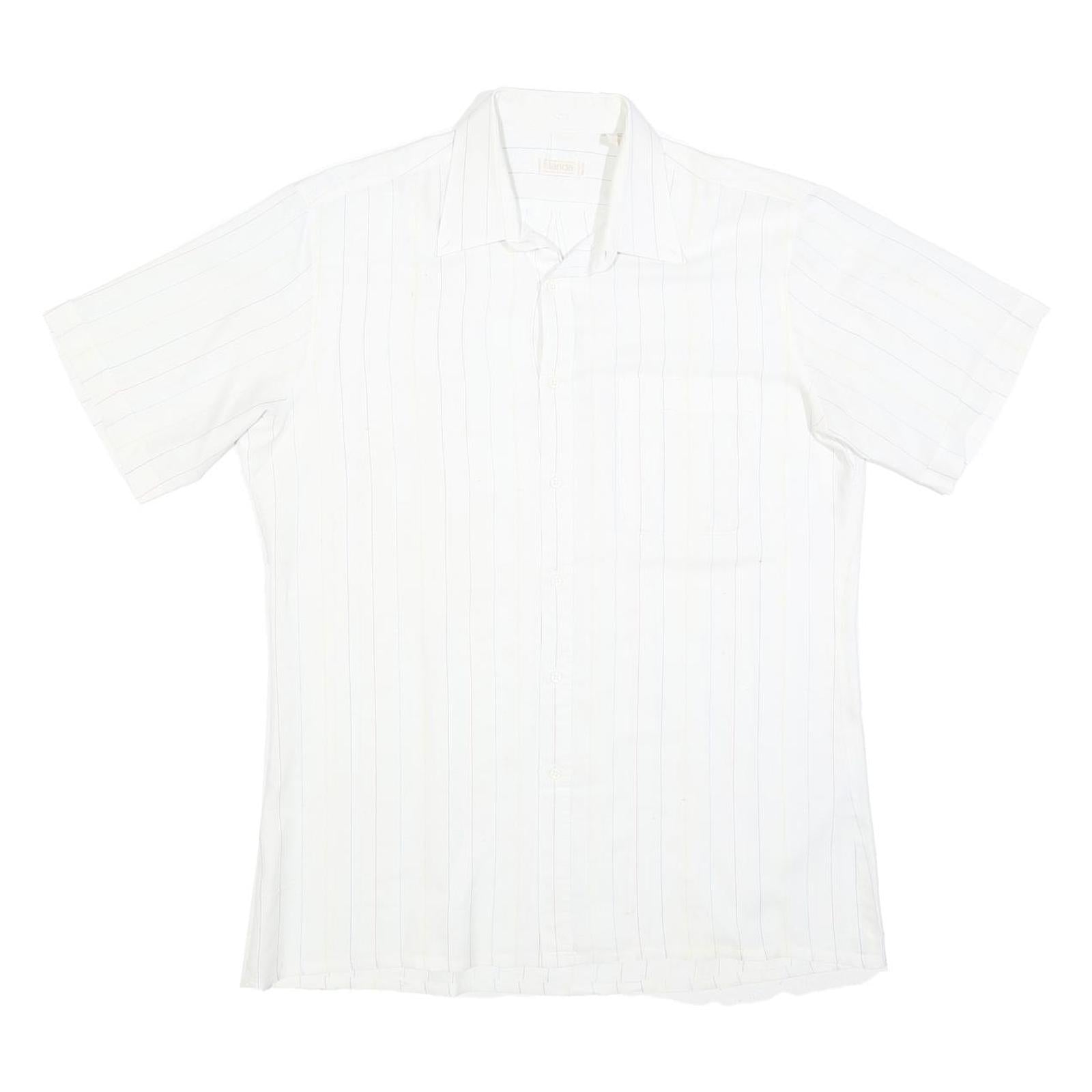 CANDA Mens White Shirt M Cotton Blend Short Sleeve Classic Fit Button Collar Refurbished - N/A refurbished available on Cerqular