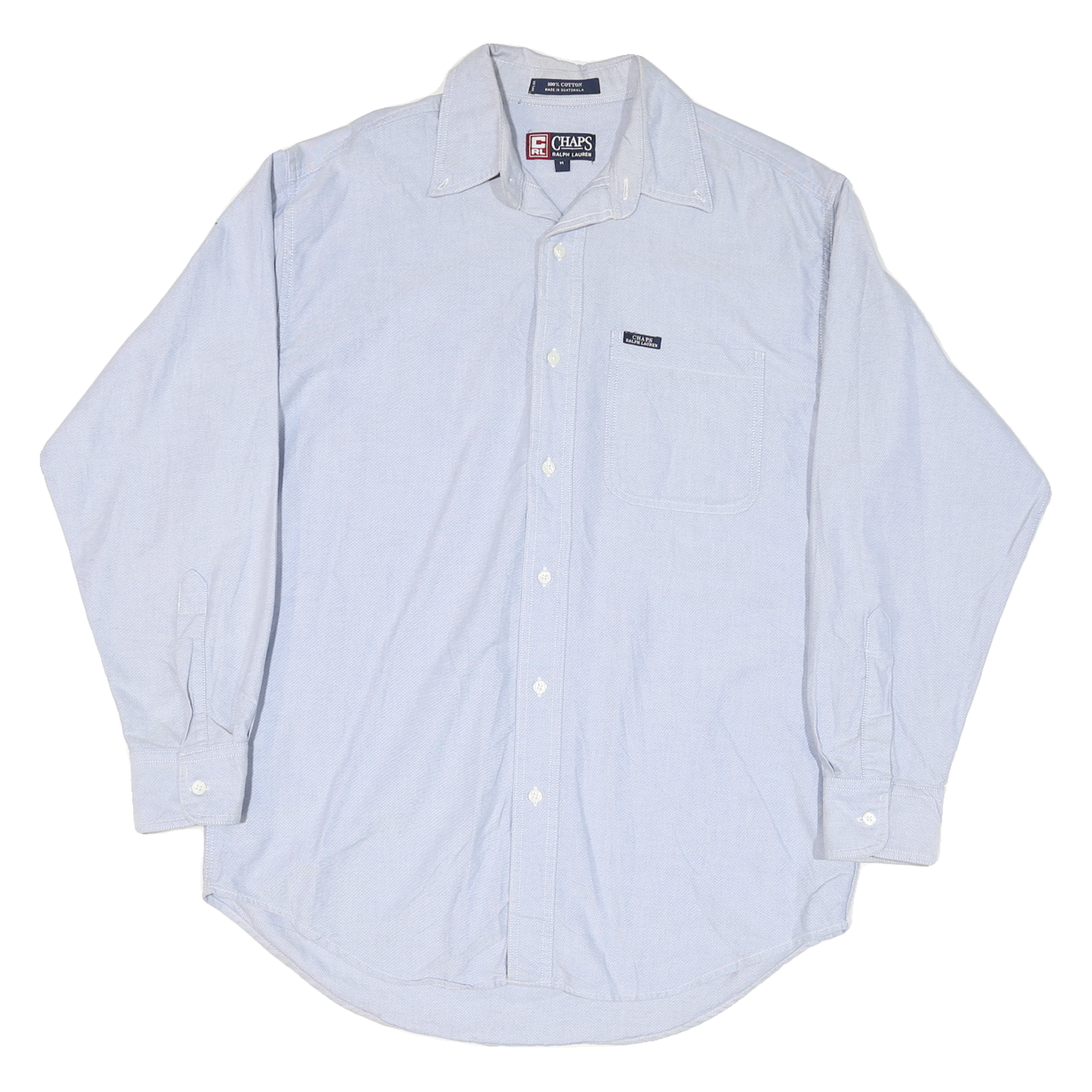 CHAPS RALPH LAUREN Mens Blue Plain Shirt M Classic Button Down Casual Cotton Refurbished - N/A refurbished available on Cerqular