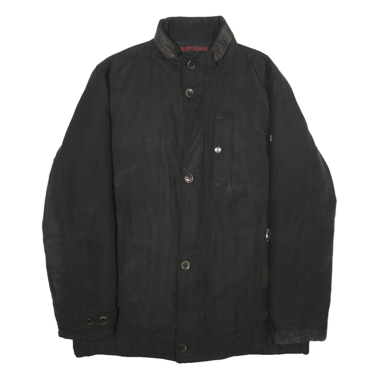 PIERRE CARDIN Mens Black Polyester Zip Up Jacket XL Plain Stylish Outerwear Refurbished - N/A refurbished available on Cerqular