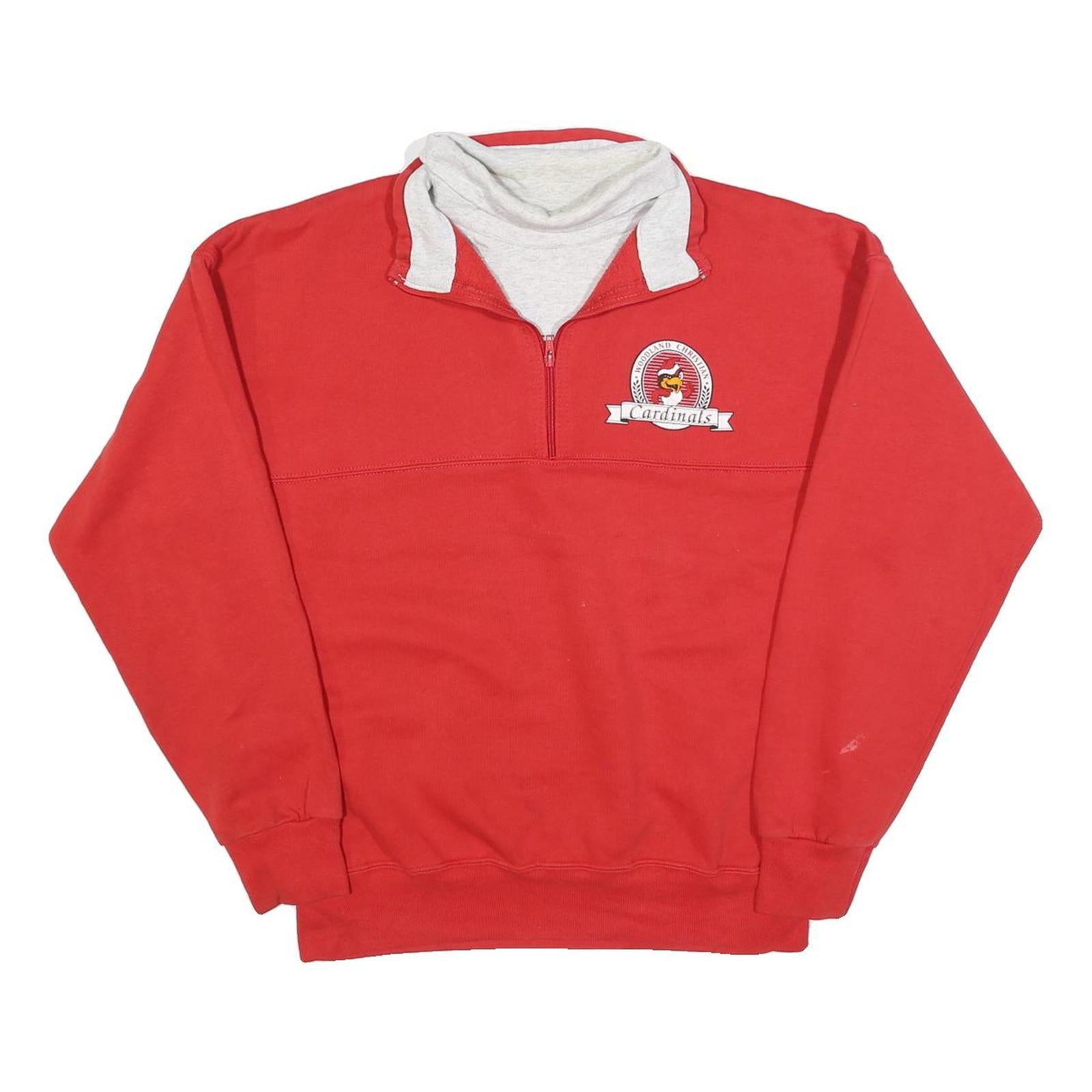 DODGER Mens Red Cardinals 1/4 Zip L Sweatshirt Cotton Blend Pullover Casual Refurbished - N/A refurbished available on Cerqular
