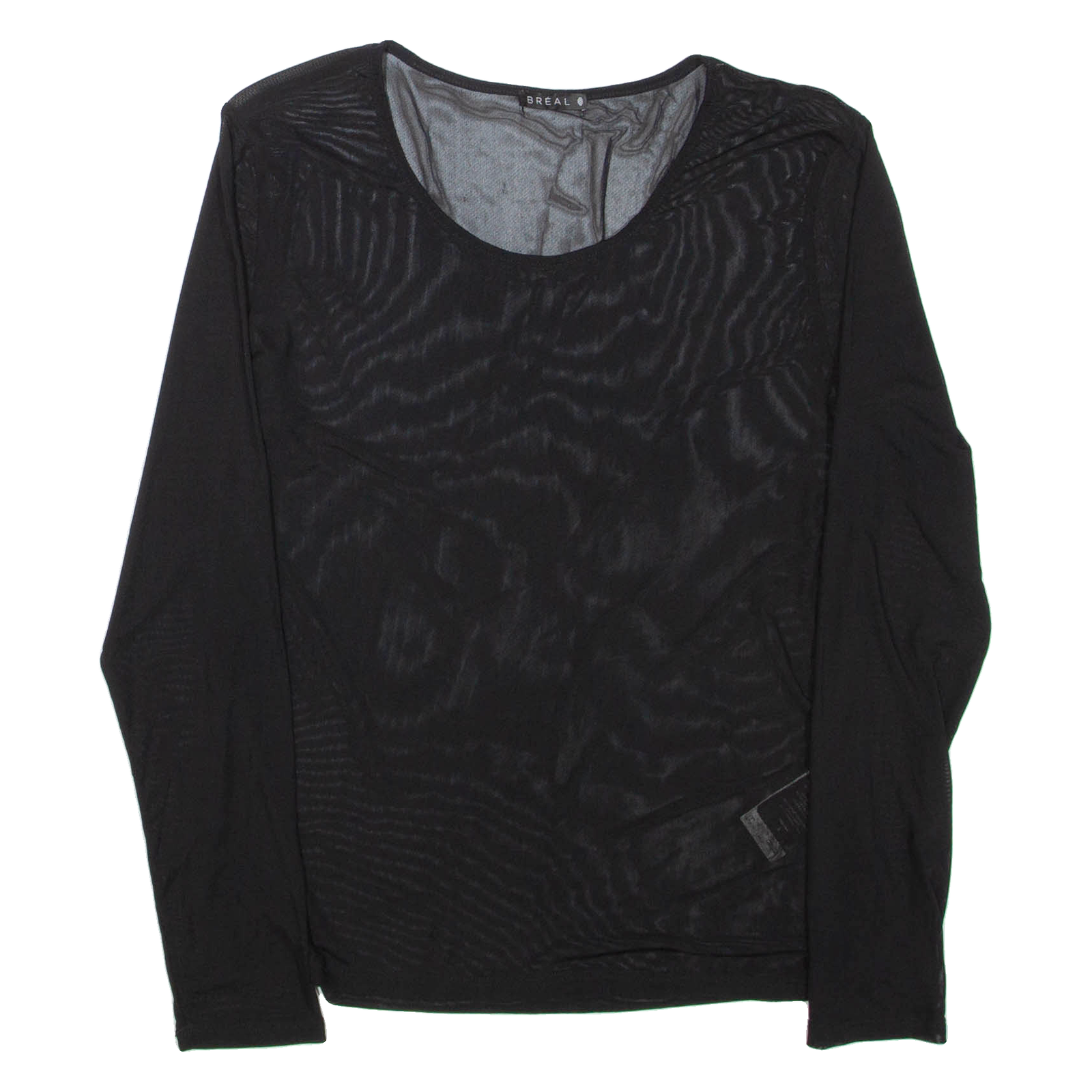 BREAL Sheer Womens Top Black Long Sleeve L Refurbished - N/A refurbished available on Cerqular