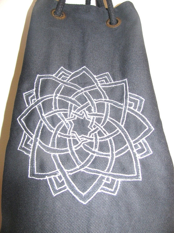 OMSutra  Kids Mandala Yoga  Mat Bag with Saree Lace | Color: Black with White Mandala Refurbished - N/A refurbished available on Cerqular