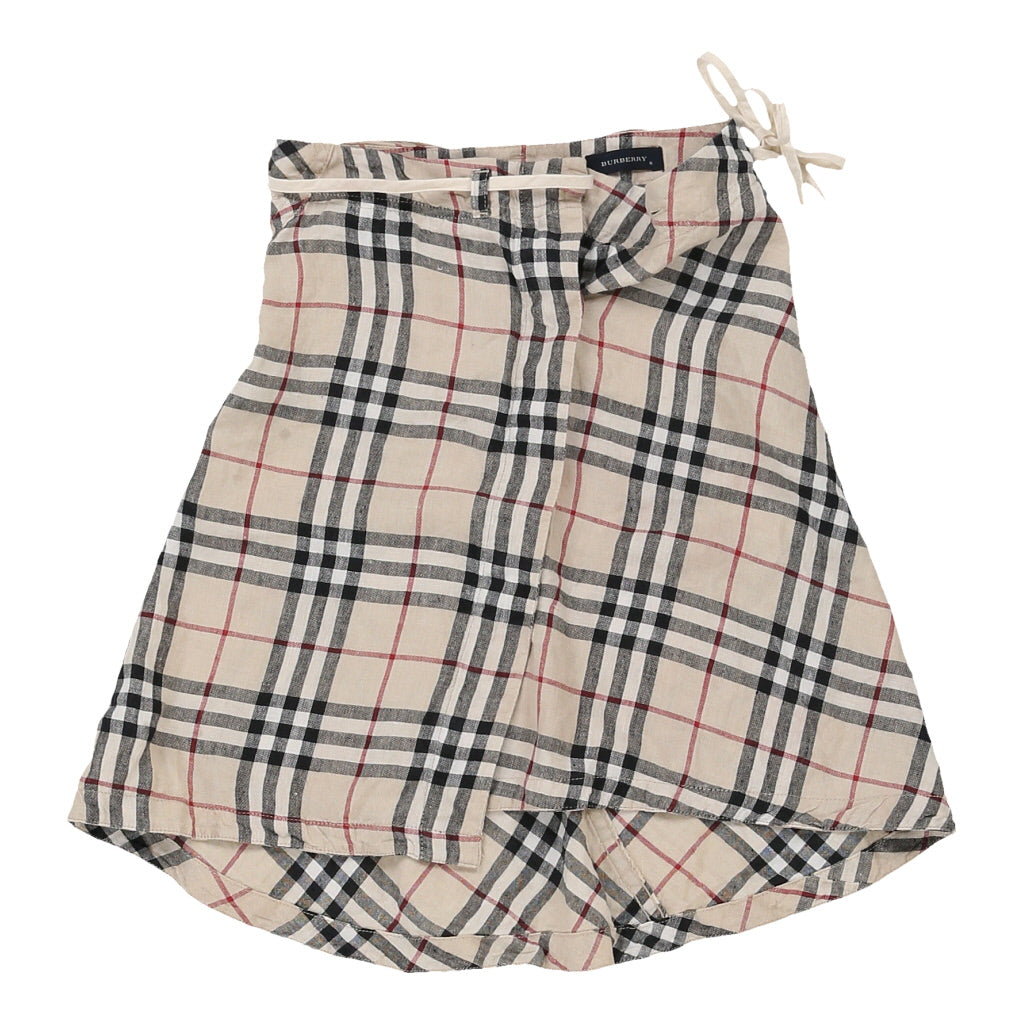 6 Years Burberry Novacheck Skirt - Small Beige Linen | Size: small Refurbished - N/A (Preloved Designer is not a specific brand, it refurbished available on Cerqular