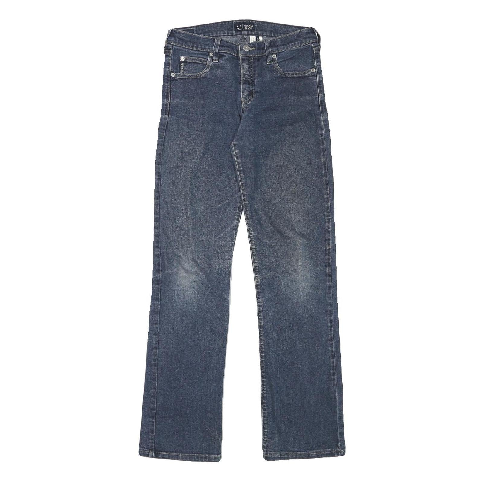 ARMANI JEANS Womens Blue Regular Straight Denim Medium W27 L31 Stylish Zip Refurbished - N/A refurbished available on Cerqular