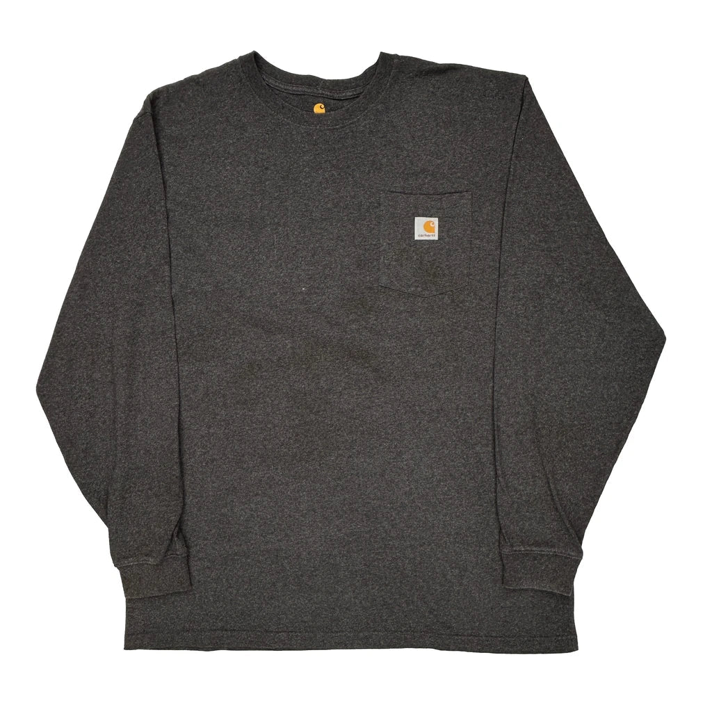 Buy Carhartt Long Sleeve T-Shirt - XL Grey Cotton Refurbished - $57.61 Carhartt Long Sleeve T-Shirt - XL Grey Cotton Refurbished - Thrifted (note: this is a term often used to describe second- refurbished available on Cerqular