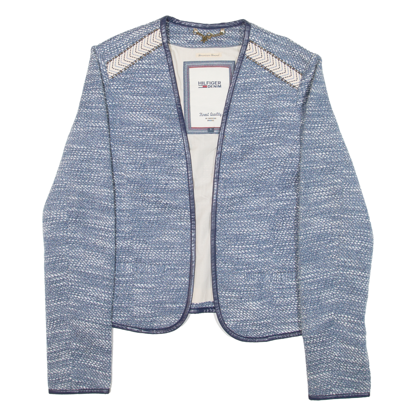 TOMMY HILFIGER Womens Jacket Blue Knit S Refurbished - N/A refurbished available on Cerqular