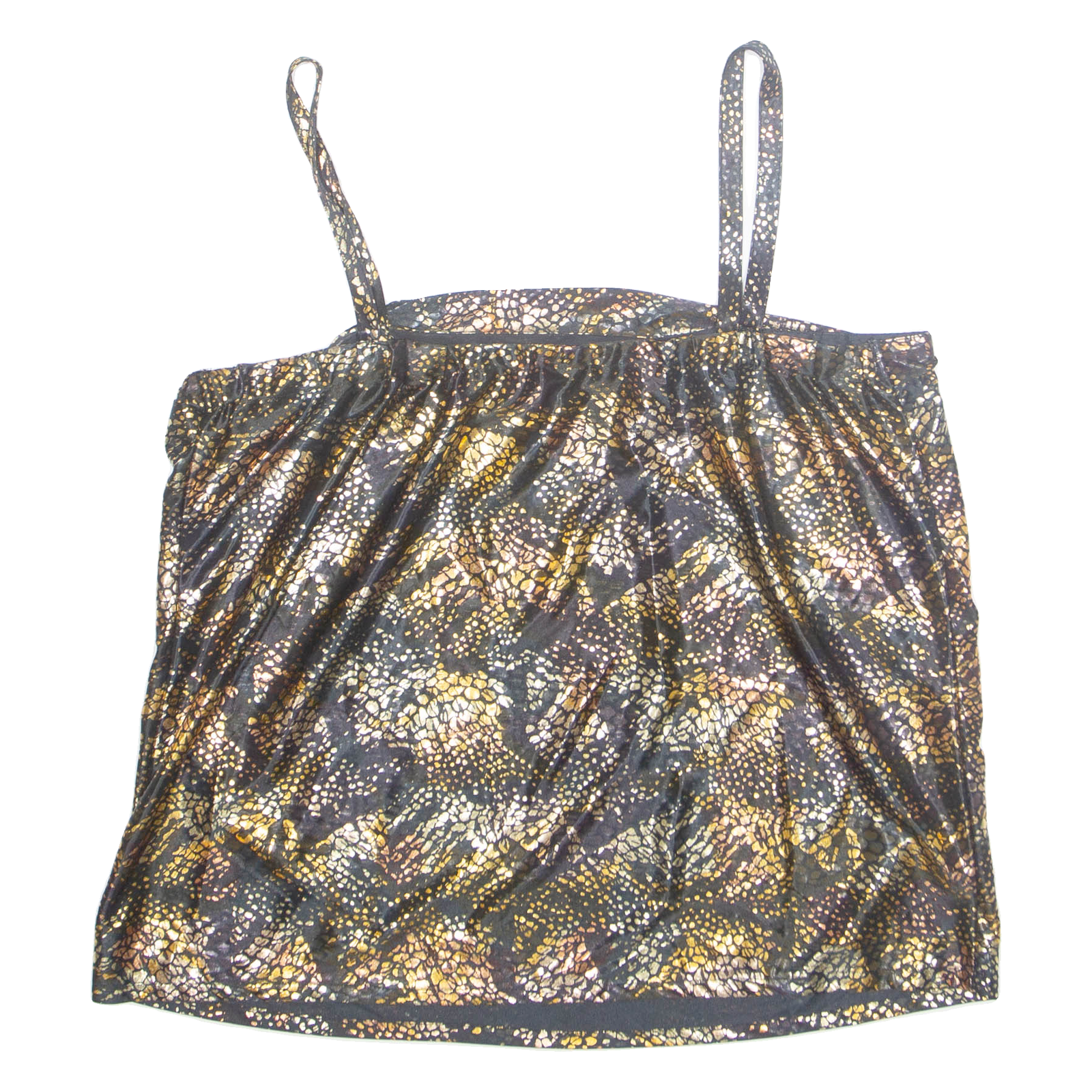 Womens Camisole Top Black Sleeveless Silk Crazy Pattern L Refurbished - N/A refurbished available on Cerqular