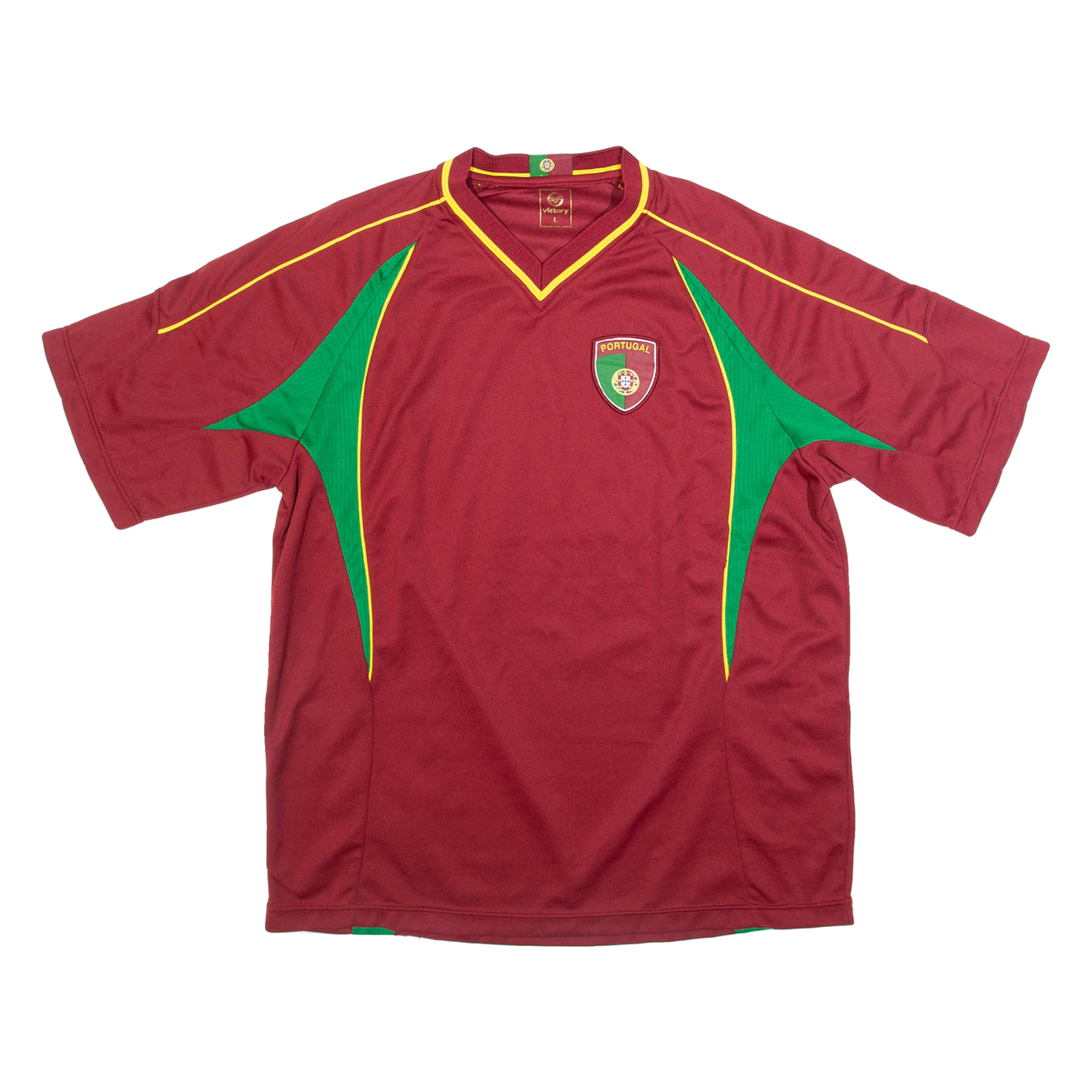VICTORY Portugal Fan Mens Football Shirt Jersey Red V-Neck L Refurbished - N/A refurbished available on Cerqular