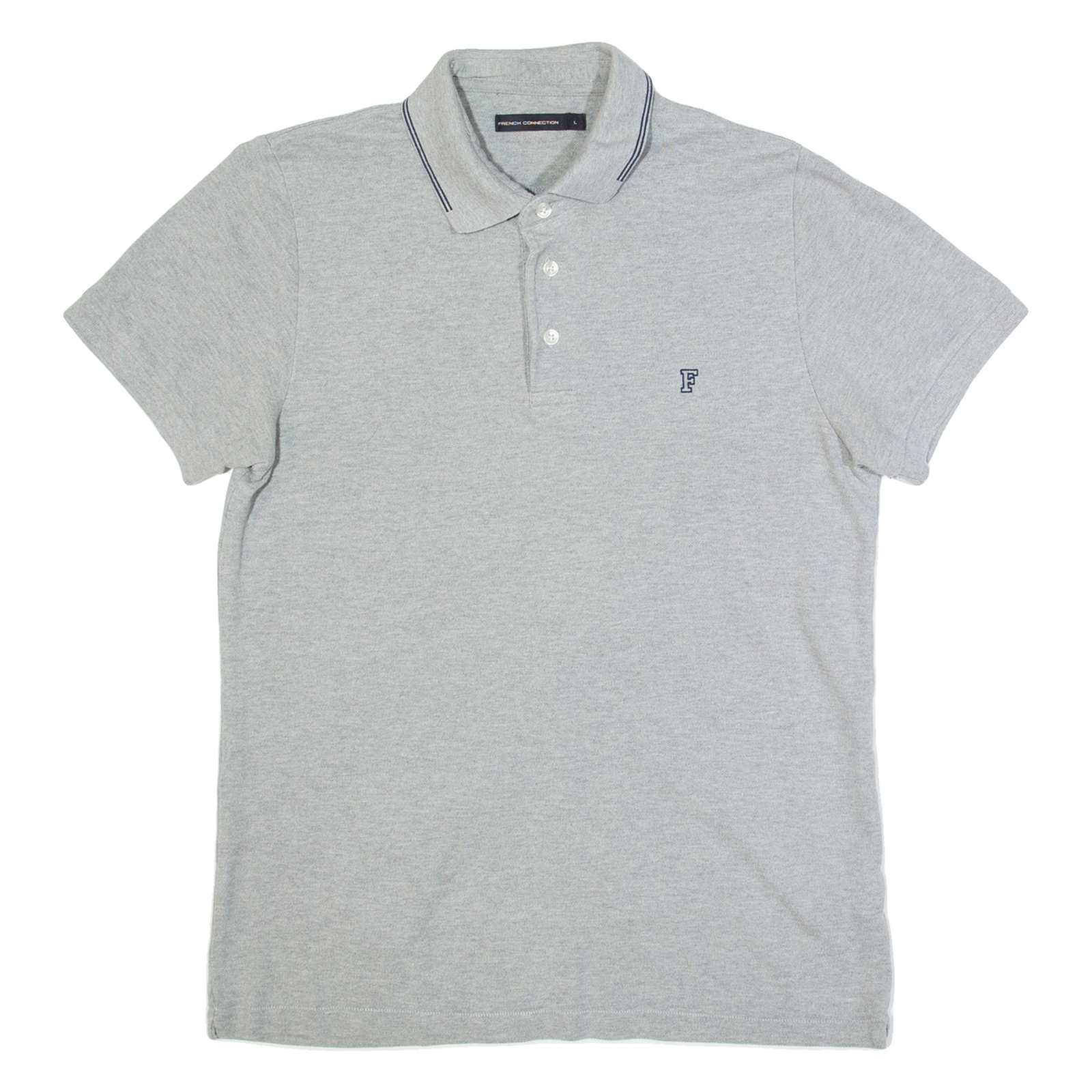 FRENCH CONNECTION Mens Polo Shirt Grey L Refurbished - N/A refurbished available on Cerqular