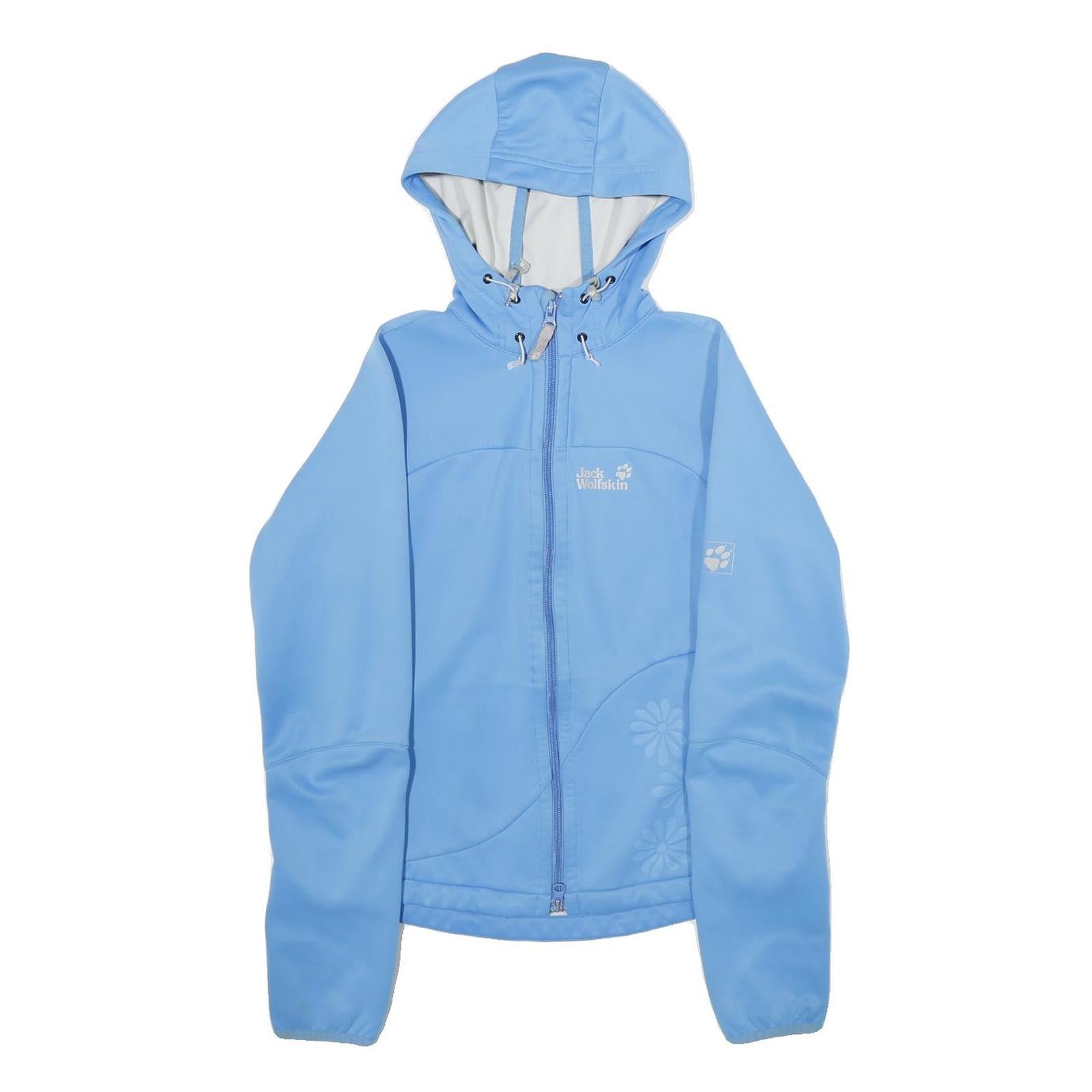 JACK WOLFSKIN Womens Blue Outdoor Jacket UK 10 Polyester Zip Hooded Plain Refurbished - N/A refurbished available on Cerqular