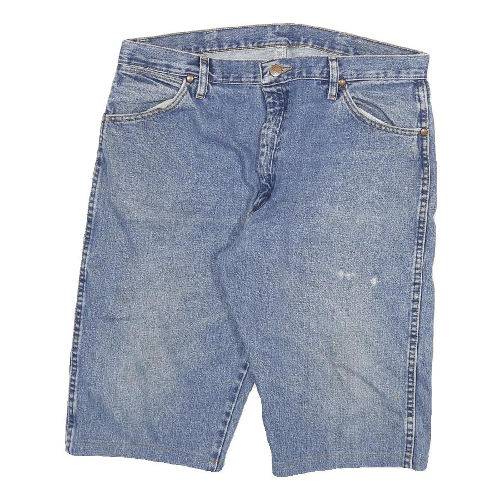 WRANGLER Mens Denim Blue Casual Shorts XL W34 Classic Cotton Blend Summer Refurbished - N/A refurbished available on Cerqular
