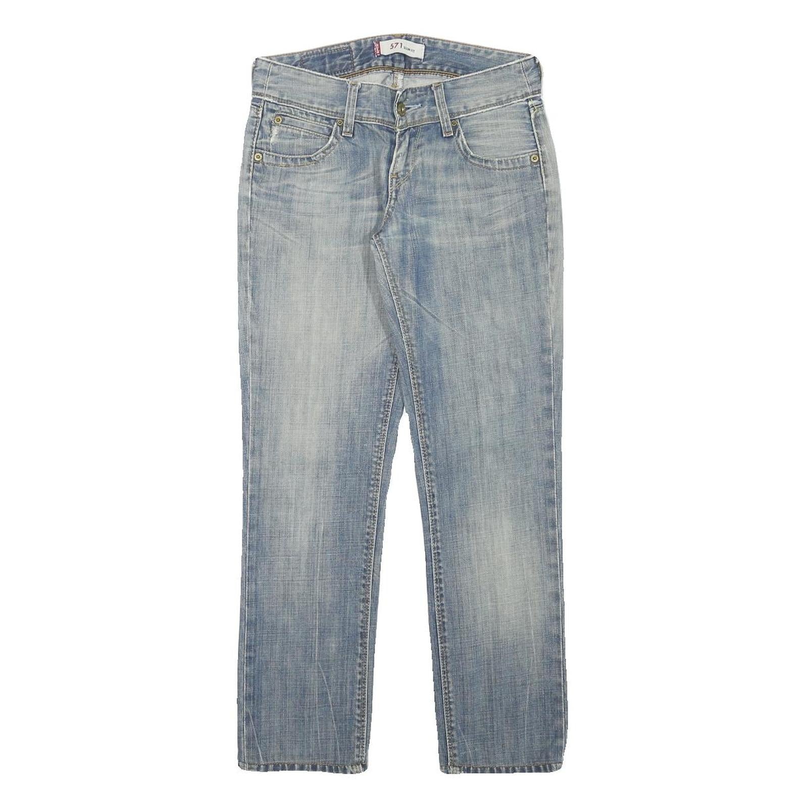 LEVI'S 571 Womens Jeans Blue Slim Straight Denim Light W27 L26 Classic Fit Refurbished - N/A refurbished available on Cerqular