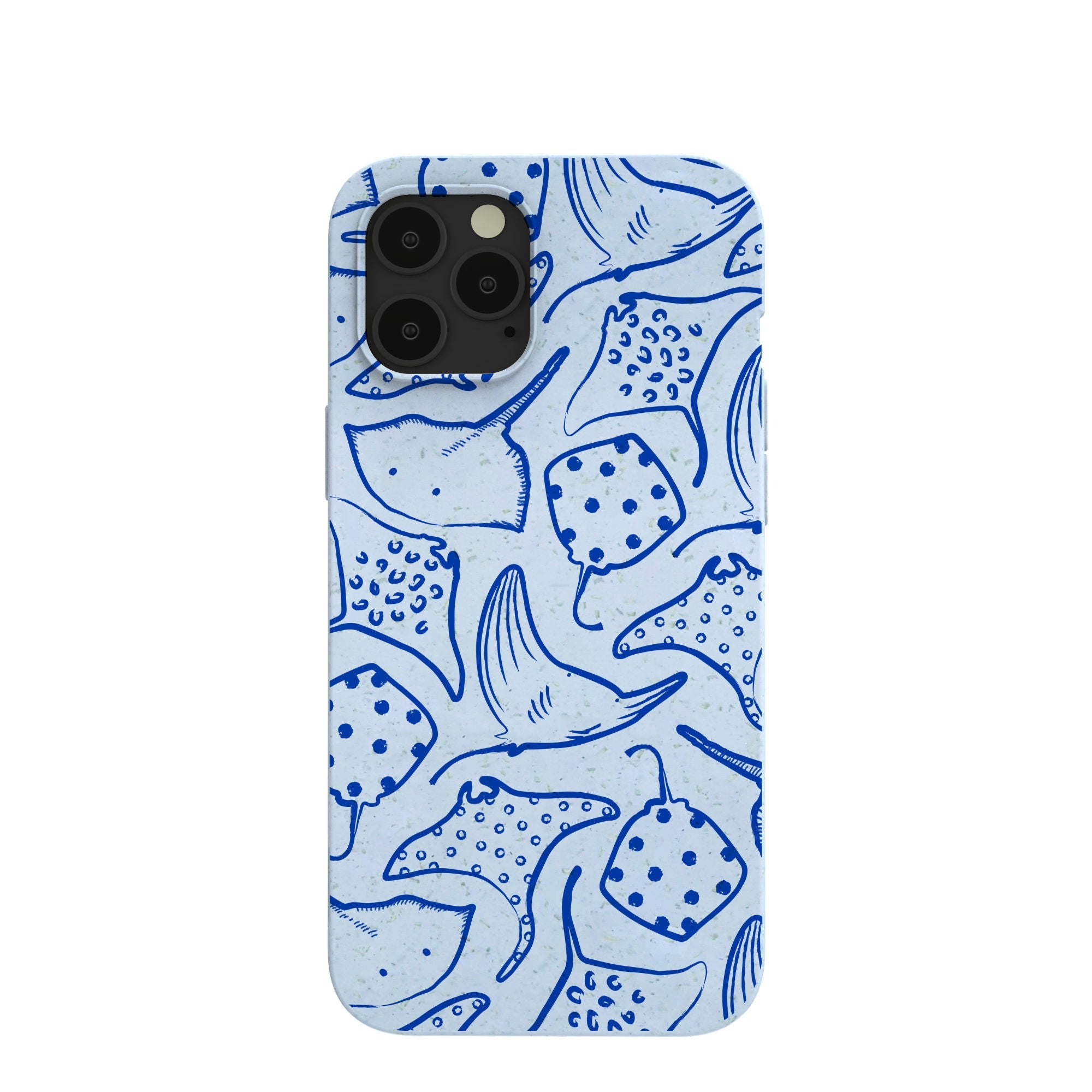 Powder Blue Stingray Fever iPhone 12 Pro Max Case Refurbished - Pela Case refurbished available on Cerqular