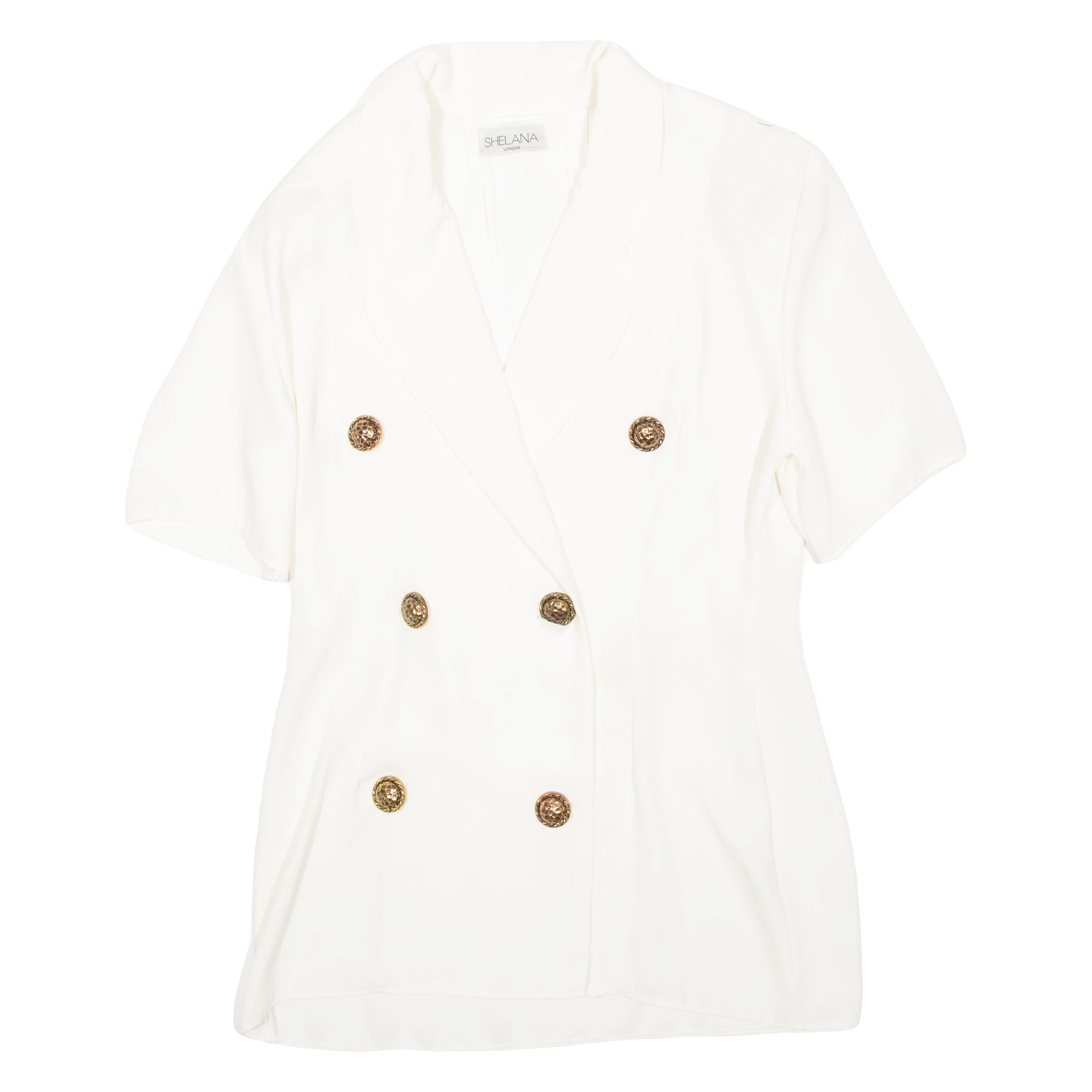 SHELANA Short Sleeved Cut Out Back Womens Blazer Coat White M Refurbished - N/A refurbished available on Cerqular