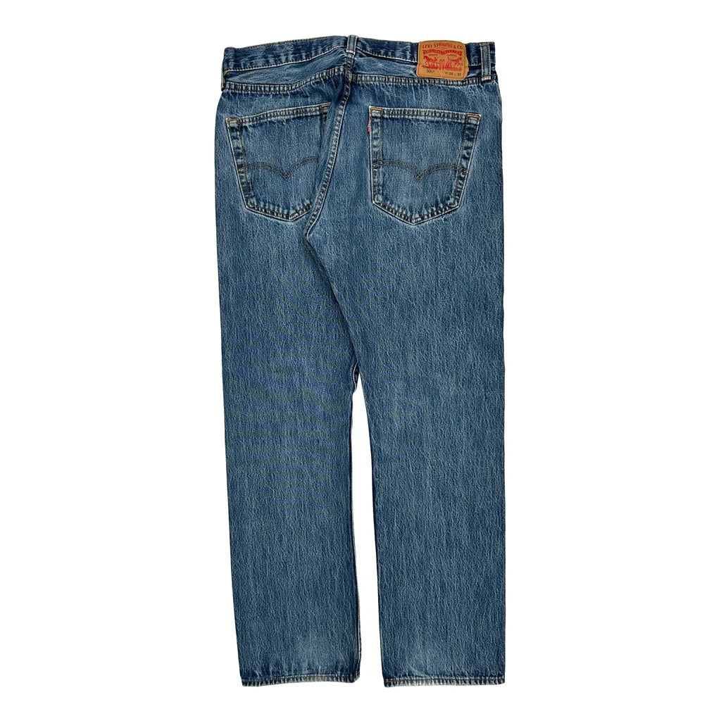 501 Levis Jeans - 33W 31L Blue Cotton Refurbished - Thrifted (note: this is a term often used to describe second- refurbished available on Cerqular