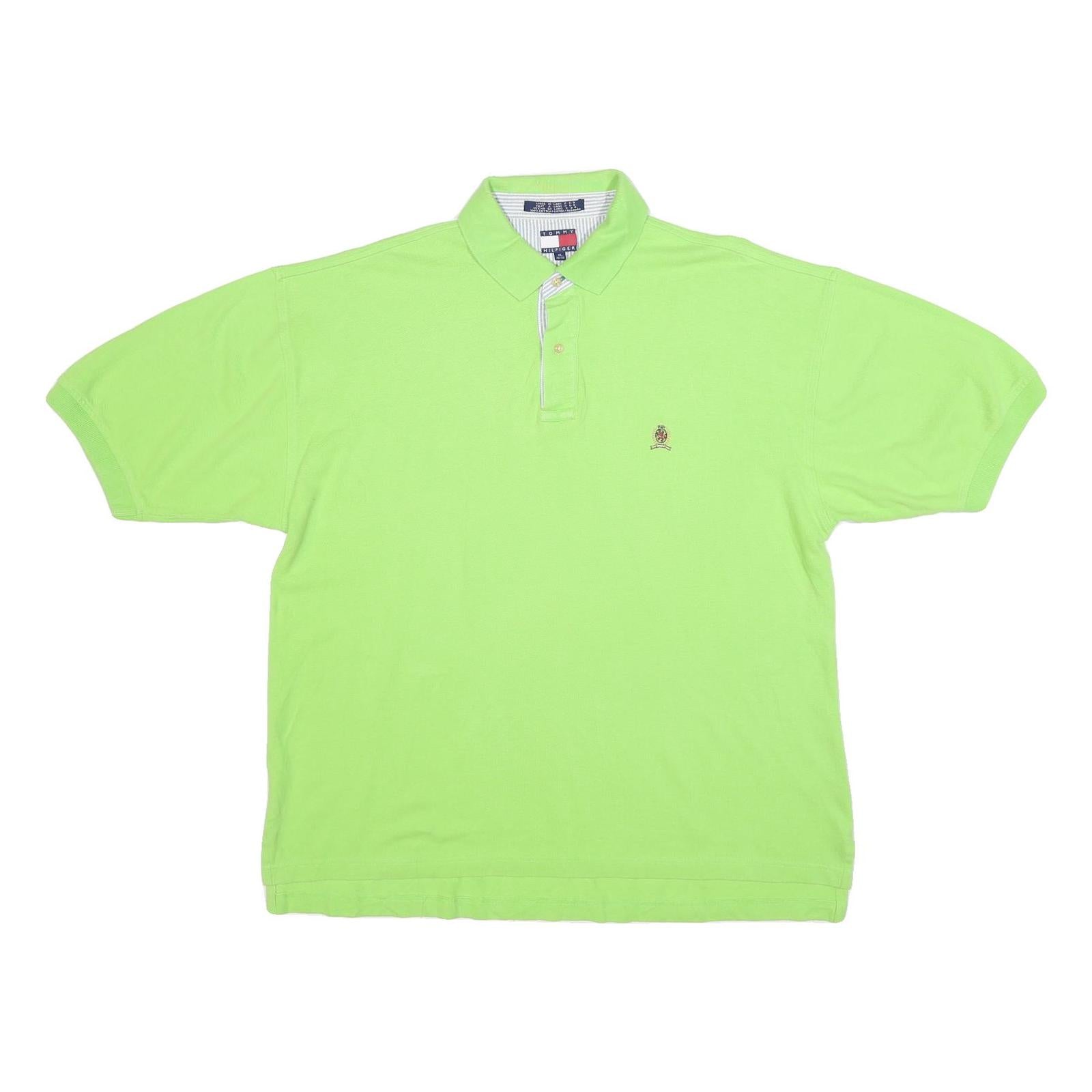 TOMMY HILFIGER Mens Green Short Sleeve Plain Polo Shirt XL Classic Fit Refurbished - N/A refurbished available on Cerqular