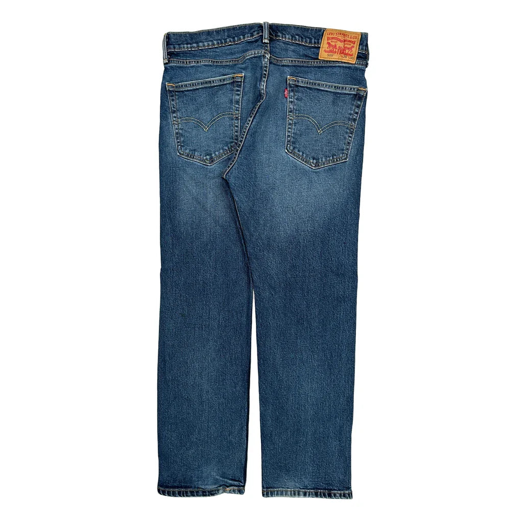 505 Levis Jeans - 34W 30L Blue Cotton Refurbished - Thrifted (note: this is a term often used to describe second- refurbished available on Cerqular