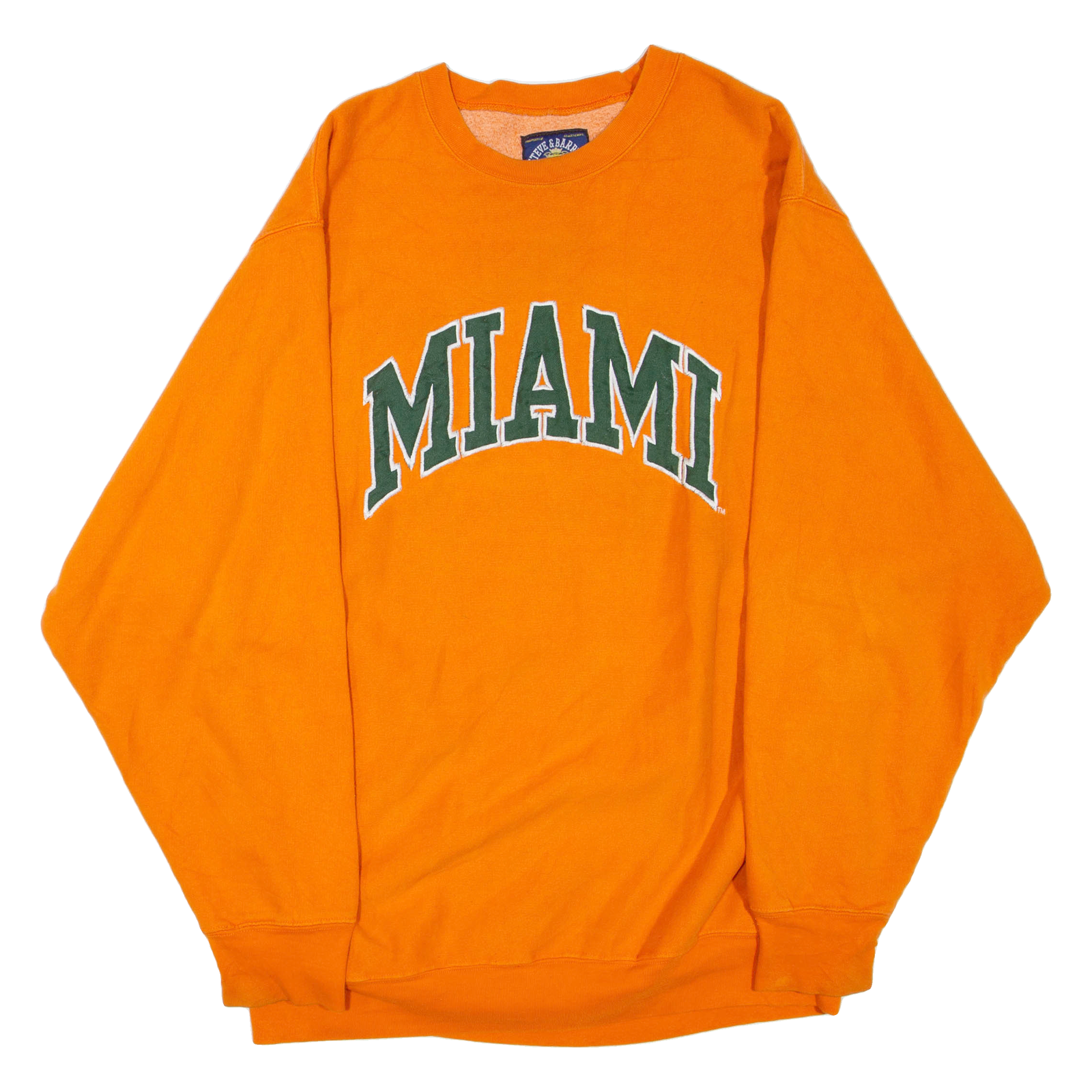STEVE & BARRY'S Miami Mens Sweatshirt Orange Crew Neck USA XL Refurbished - N/A refurbished available on Cerqular