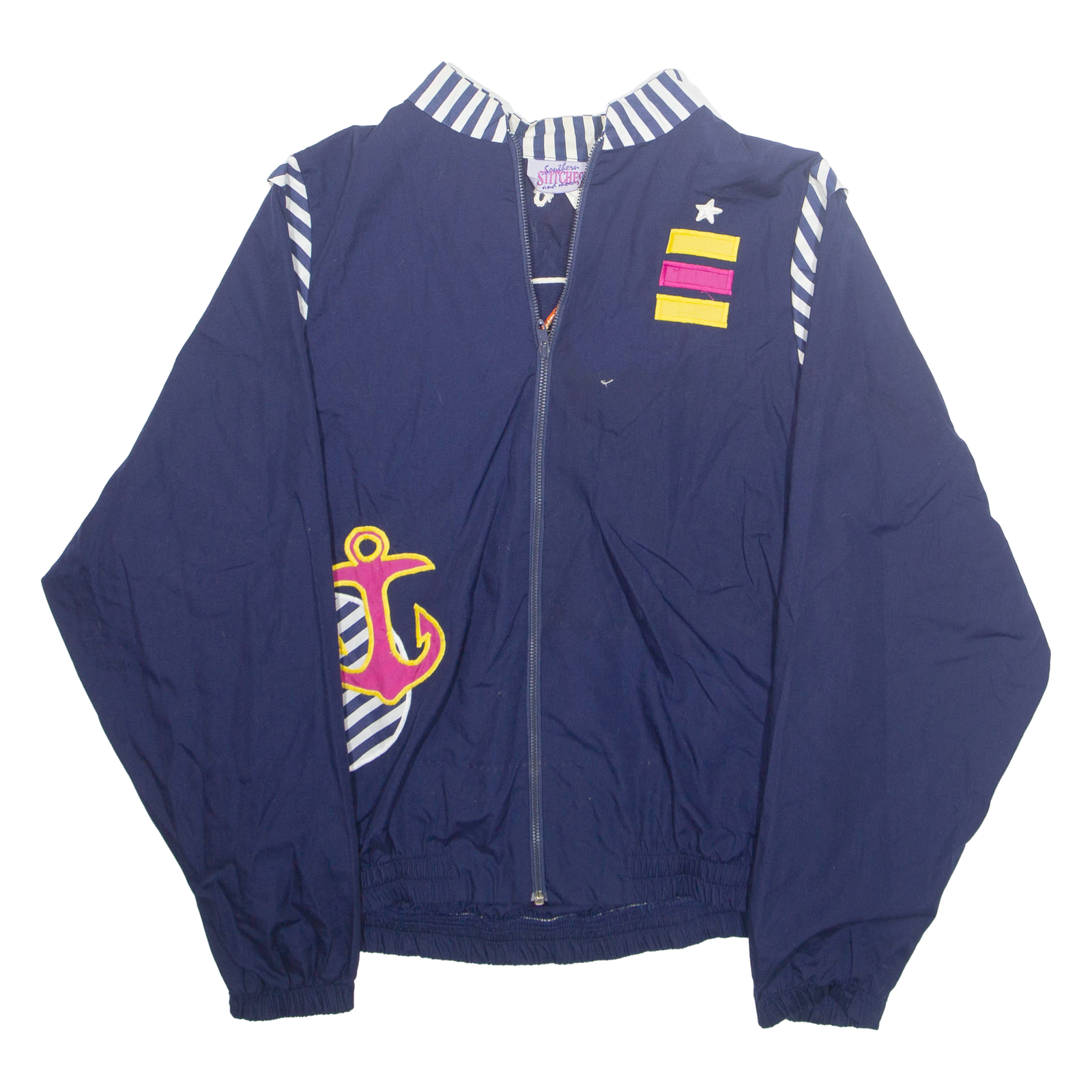STITCHES Womens Track Jacket Blue Nylon M Refurbished - N/A refurbished available on Cerqular
