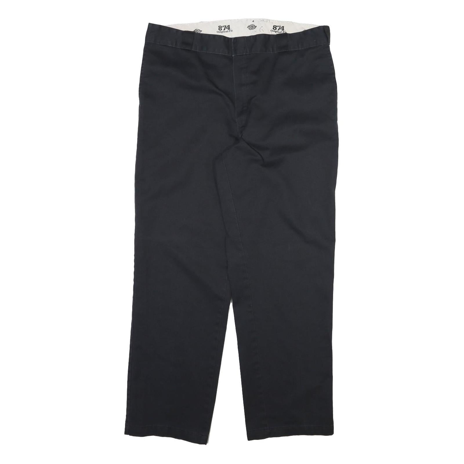 DICKIES Mens Black Regular Fit Straight Leg Trousers Cotton Blend W38 L31 Zip Refurbished - N/A refurbished available on Cerqular