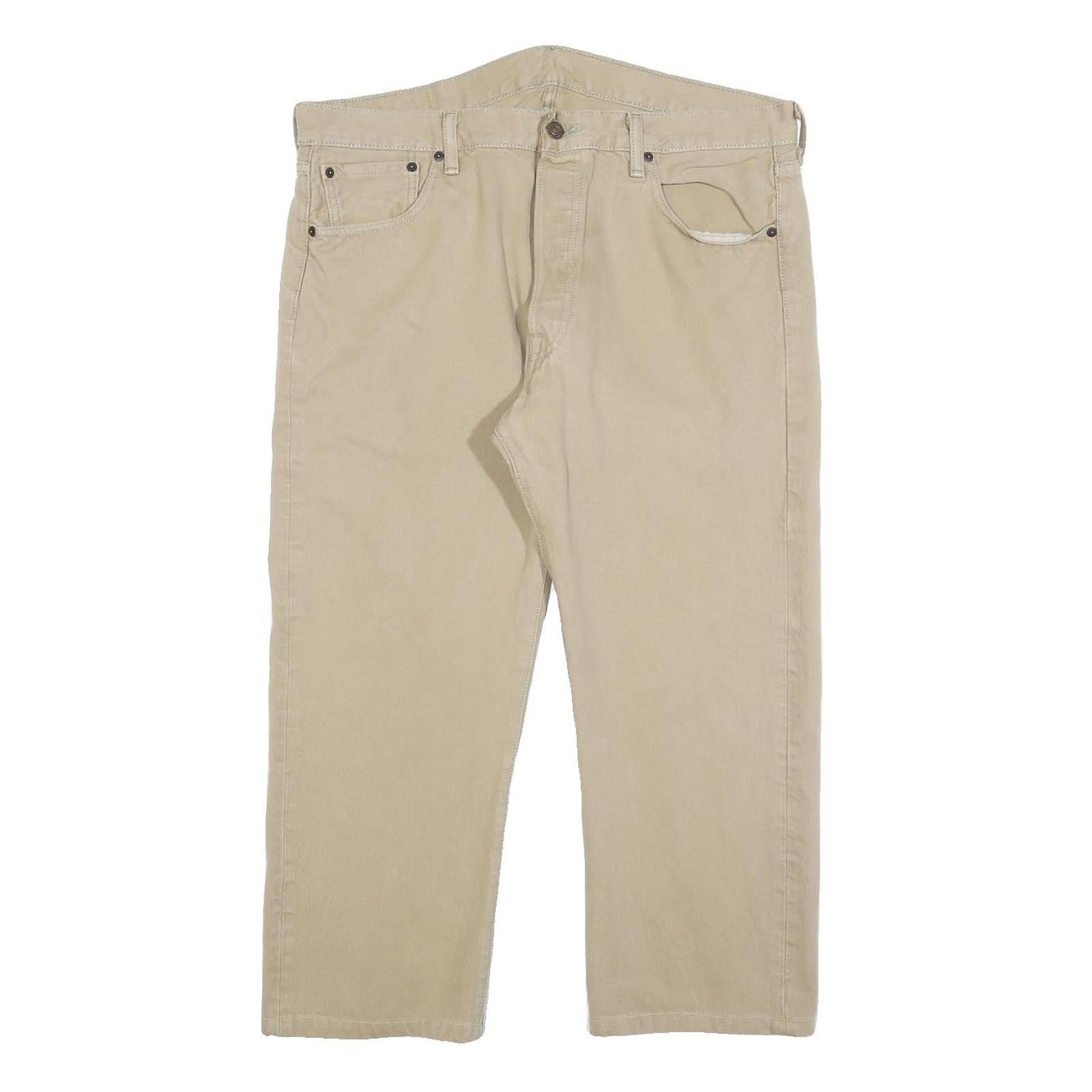 LEVI'S 501 Mens Regular Fit Beige Denim W36 L24 Classic Button Fly Cotton Blend Refurbished - N/A refurbished available on Cerqular