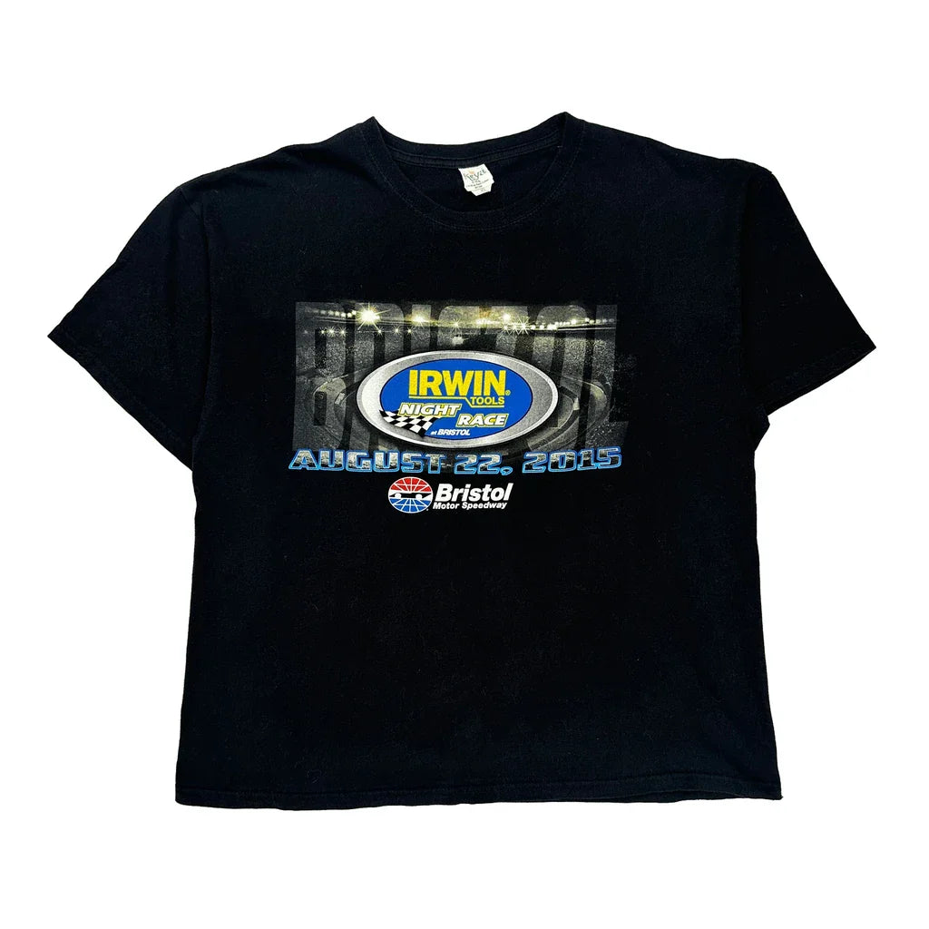 Irwin Tools Night Race Keya Nascar T-Shirt - XL Black Cotton Refurbished - Thrifted (note: this is a term often used to describe second- refurbished available on Cerqular