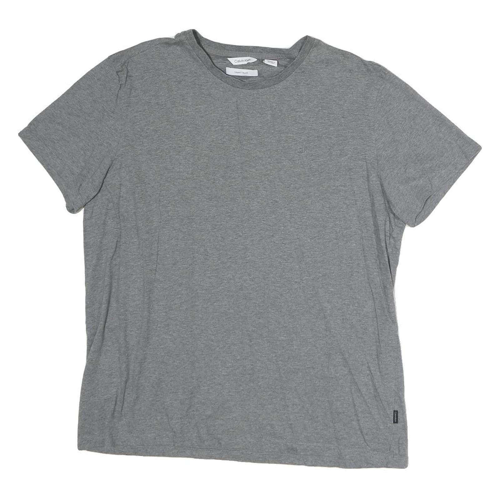 CALVIN KLEIN Mens Grey Plain T-Shirt L Short Sleeve Crew Neck Casual Wear Refurbished - N/A refurbished available on Cerqular