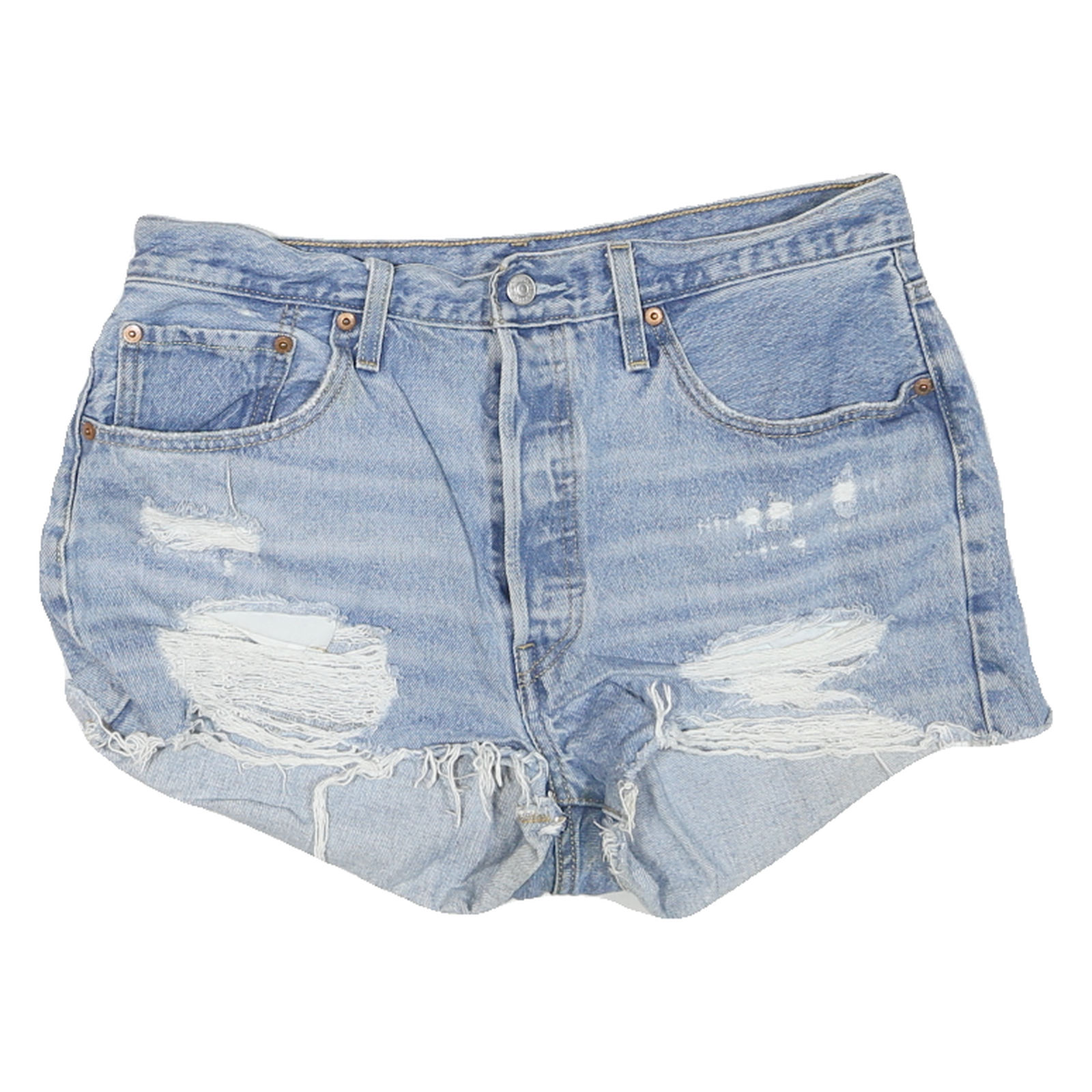 LEVI'S Womens Denim Blue Distressed Cut-Off Shorts M W34 Casual Summer Refurbished - N/A refurbished available on Cerqular