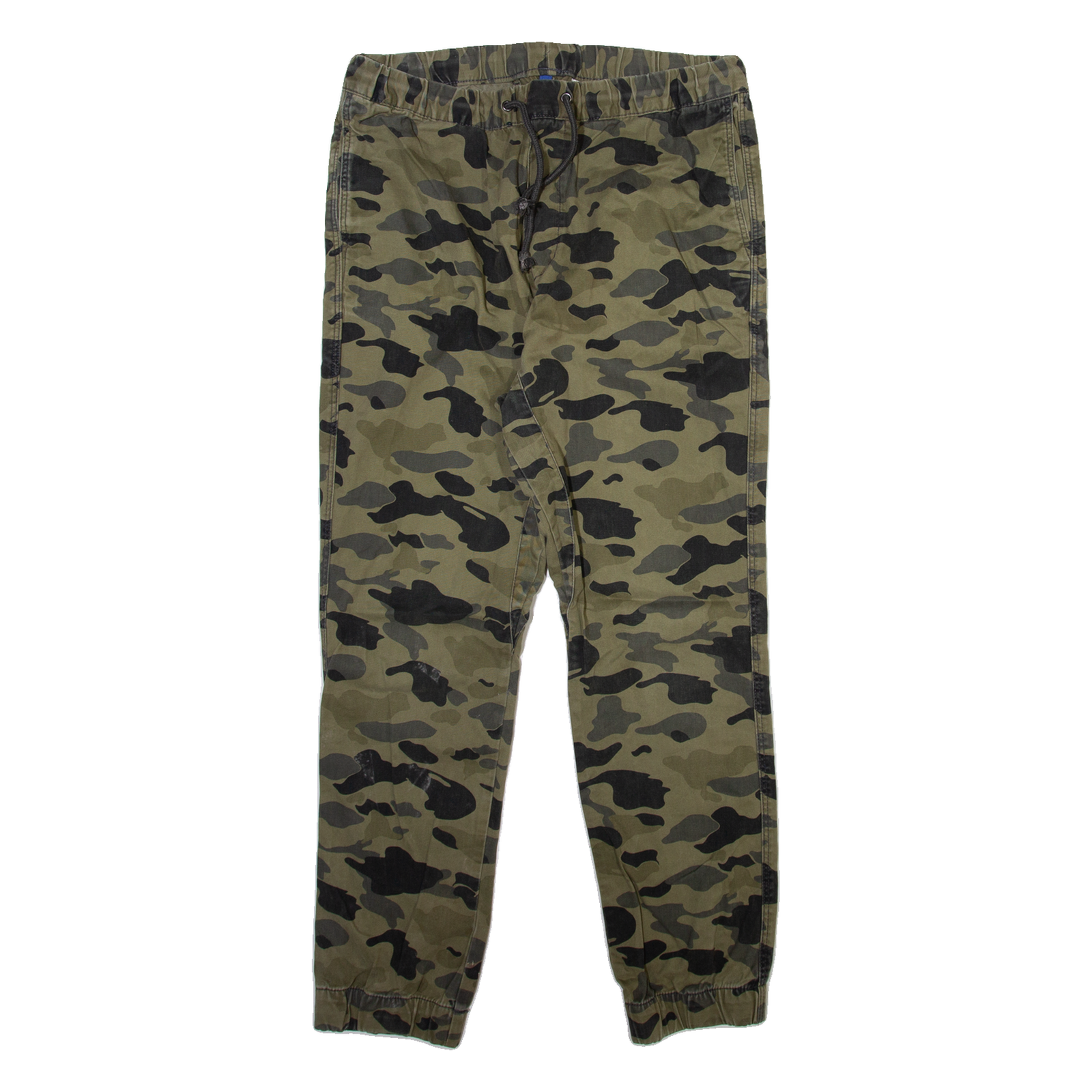 H&M Camo Jogger Style Mens Trousers Green Regular Straight W33 L28 Refurbished - N/A refurbished available on Cerqular