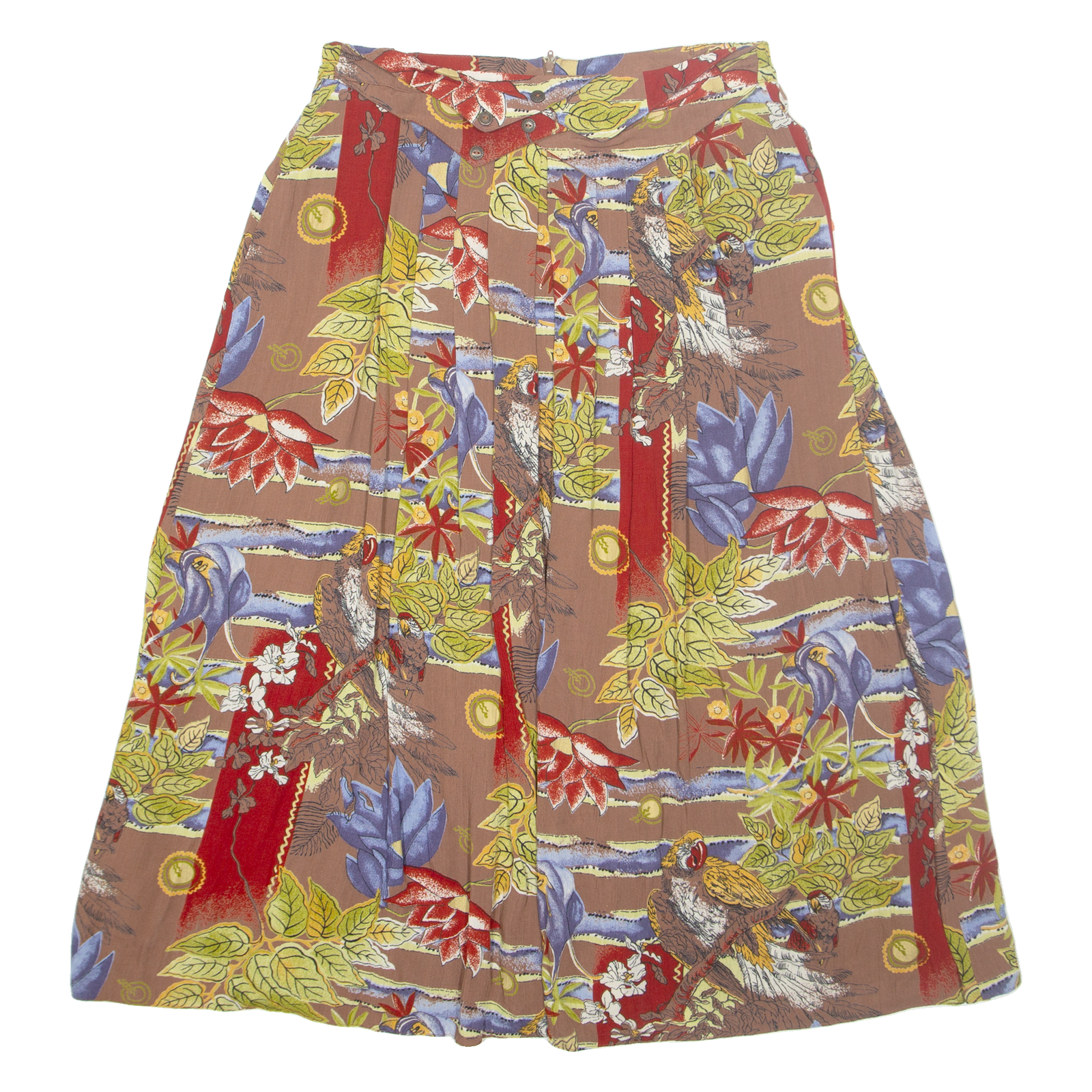 YESSICA Womens A-Line Skirt Brown Long Floral M Refurbished - N/A refurbished available on Cerqular